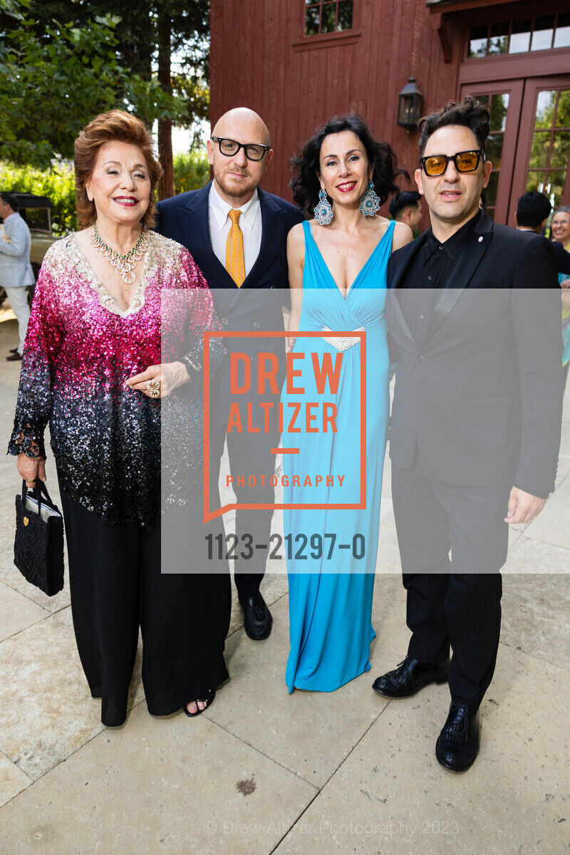 Maria Manetti Shrem, Arturo Galansino, Eva Zanetti, Mauro Aprile Zanetti, Arts for All Gala featuring Carrie Underwood for Festival Napa Valley 2023, Nickel & Nickel @ 8164 St Helena Hwy, Oakville, CA 94562 US. Nickel & Nickel @ 8164 St Helena Hwy, Oakville, CA 94562 US, July 16th, 2023, Photo #1123-21297-0 Maria Manetti Shrem, Arturo Galansino, Eva Zanetti, Mauro Aprile Zanetti, Photo #1123-21297-0
