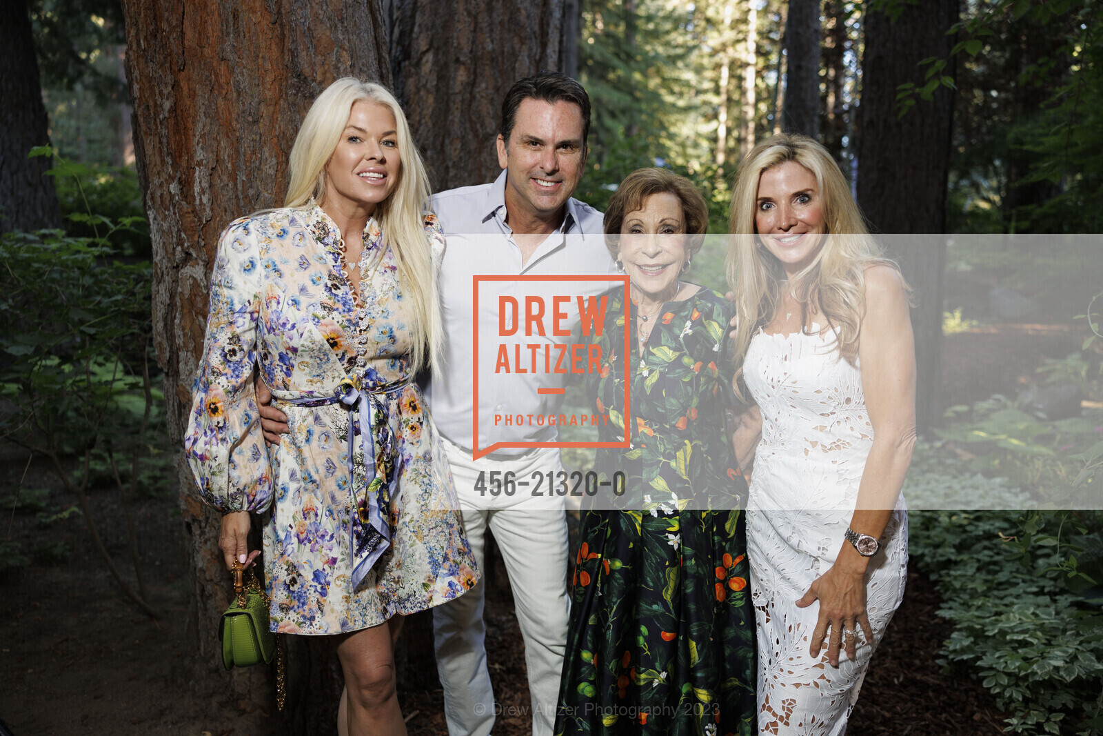 Julie Prince, Jeff Prince, Pat Schott, Molly Schott, League to Save Lake Tahoe Cocktail, Schumacher Family Home @ 1047 Lakeshore Blvd, Incline Village, NV 89451 US. Schumacher Family Home @ 1047 Lakeshore Blvd, Incline Village, NV 89451 US, August 4th, 2023, Photo #456-21320-0 Julie Prince, Jeff Prince, Pat Schott, Molly Schott, Photo #456-21320-0