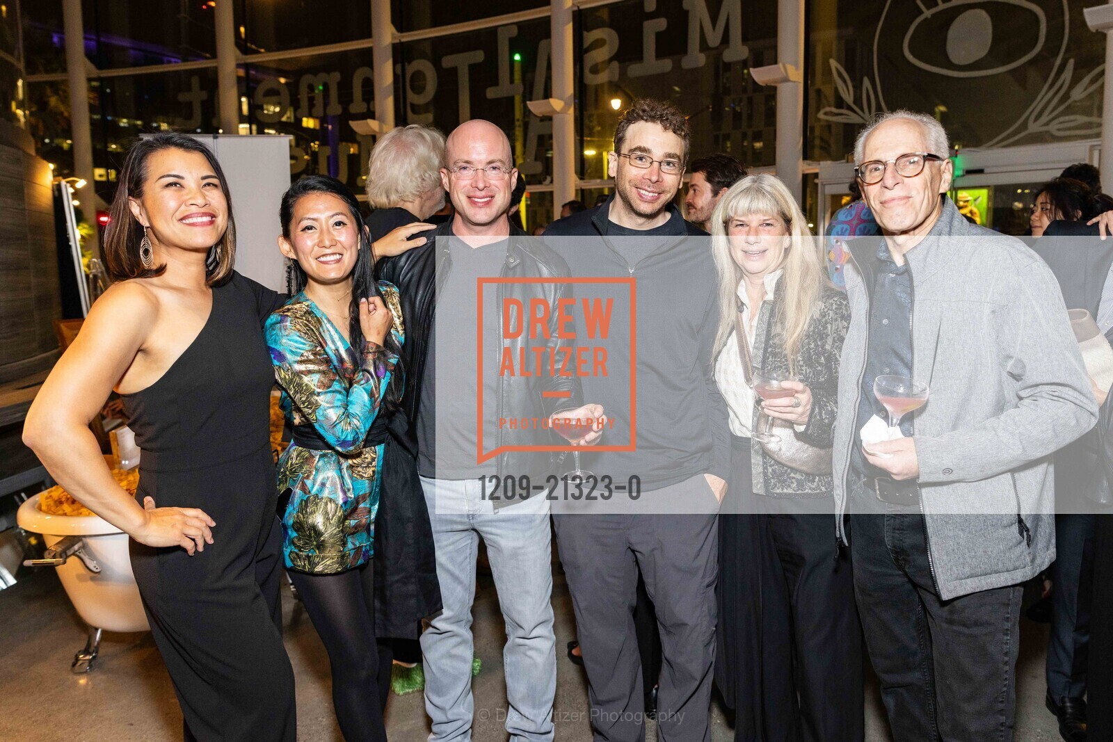 April Buchheit, Audrey Kim, Paul Buchheit, Robby Buchheit, Melissa Alexander, Ron Halbert, Misalignment Museum Fundraiser 2023, 1699 3rd St, SF, CA 94158 US. 1699 3rd St, SF, CA 94158 US, Photo #1209-21323-0 April Buchheit, Audrey Kim, Paul Buchheit, Robby Buchheit, Melissa Alexander, Ron Halbert, Photo #1209-21323-0