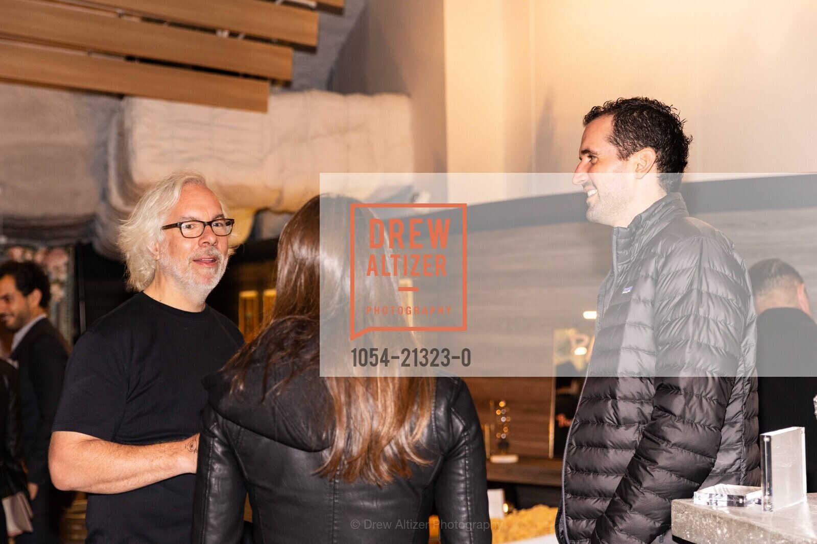 Trevor Blackwell, Michelle Valentine, Tom Brown, Misalignment Museum Fundraiser 2023, 1699 3rd St, SF, CA 94158 US. 1699 3rd St, SF, CA 94158 US, Photo #1054-21323-0 Trevor Blackwell, Michelle Valentine, Tom Brown, Photo #1054-21323-0
