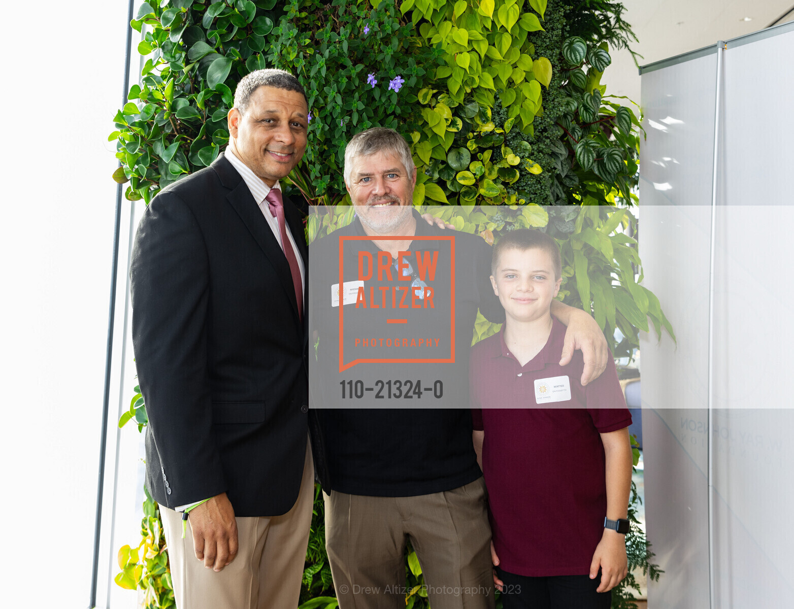 Rodney Johnson, Michael Dalpoggetto, Matteo Dalpoggetto, Education Trailblazers 2023 with the W. Ray Johnson Foundation, Salesforce Tower @ 415 Mission St, SF, CA 94105 US. Salesforce Tower @ 415 Mission St, SF, CA 94105 US, August 11th, 2023, Photo #110-21324-0 Rodney Johnson, Michael Dalpoggetto, Matteo Dalpoggetto, Photo #110-21324-0