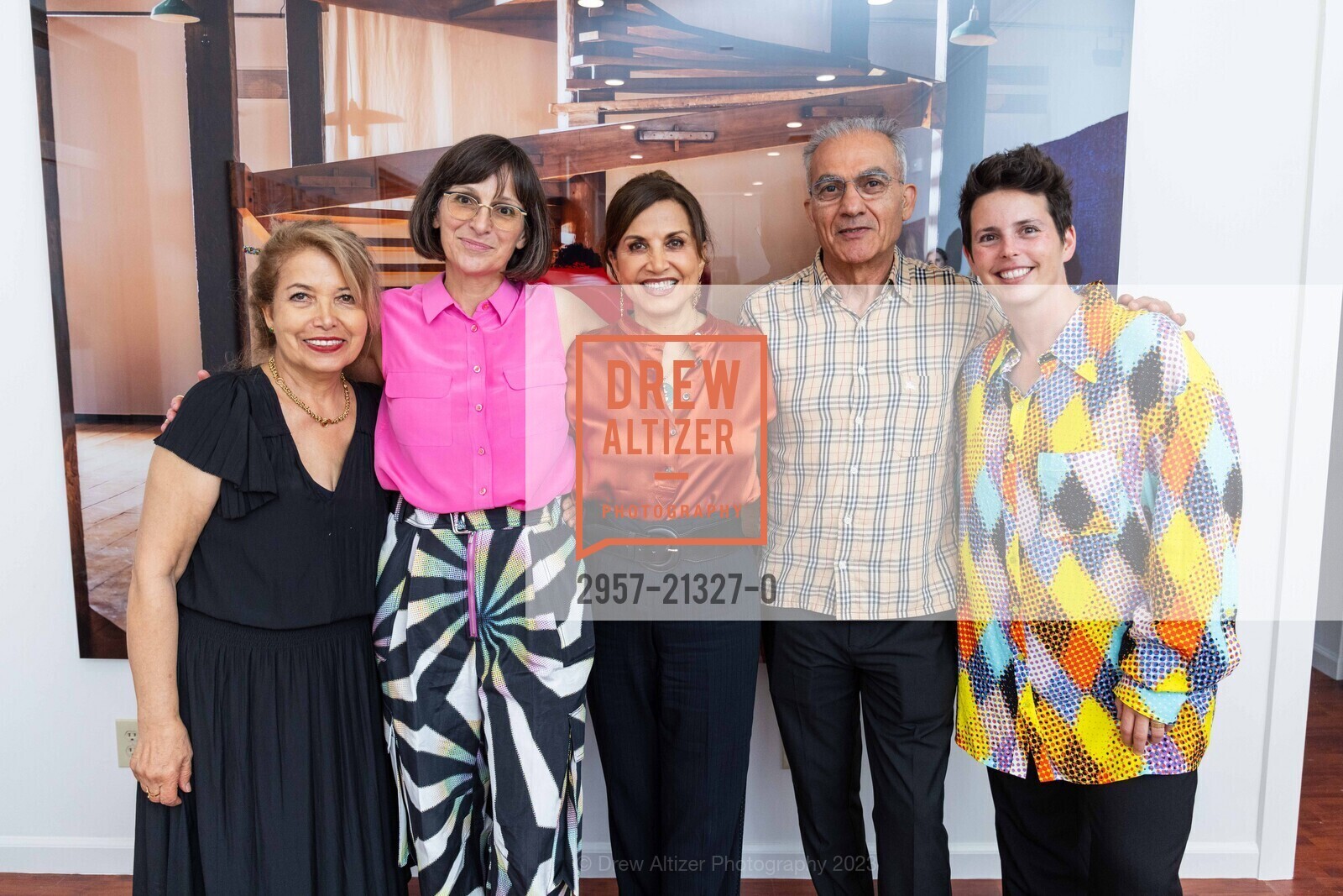 Sima Shabestari, Sarah Thornton, Leila Vand, Reza Vand, Jessica Silverman, Jessica Silverman Gallery's 15th Anniversary, Jessica Silverman @ 615 Grant Ave, SF, CA 94108 US. Jessica Silverman @ 615 Grant Ave, SF, CA 94108 US, August 18th, 2023, Photo #2957-21327-0 Sima Shabestari, Sarah Thornton, Leila Vand, Reza Vand, Jessica Silverman, Photo #2957-21327-0