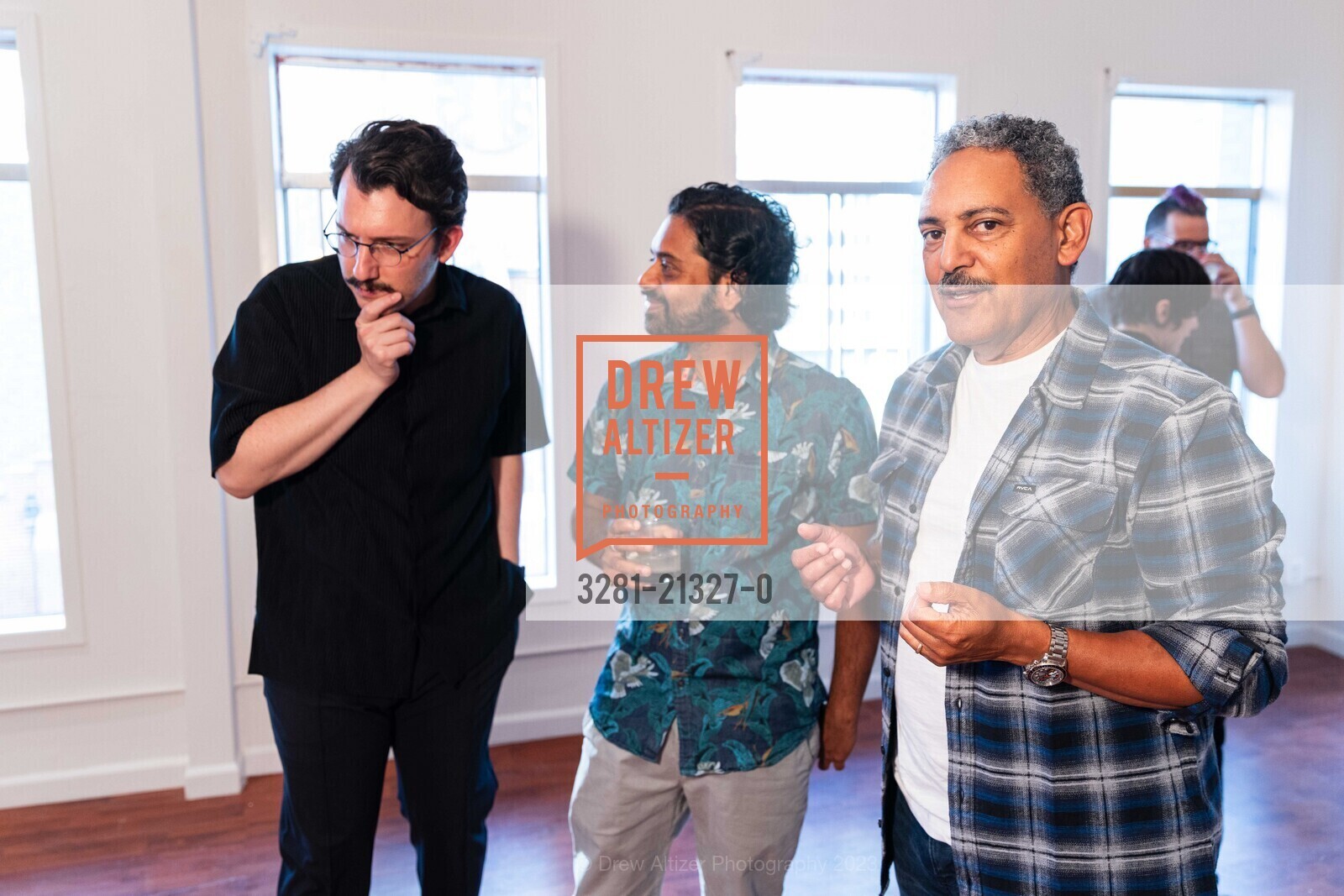 Hakki Serhat, Savio Alphonso, David Huffman, Jessica Silverman Gallery's 15th Anniversary, Jessica Silverman @ 615 Grant Ave, SF, CA 94108 US. Jessica Silverman @ 615 Grant Ave, SF, CA 94108 US, August 18th, 2023, Photo #3281-21327-0 Hakki Serhat, Savio Alphonso, David Huffman, Photo #3281-21327-0