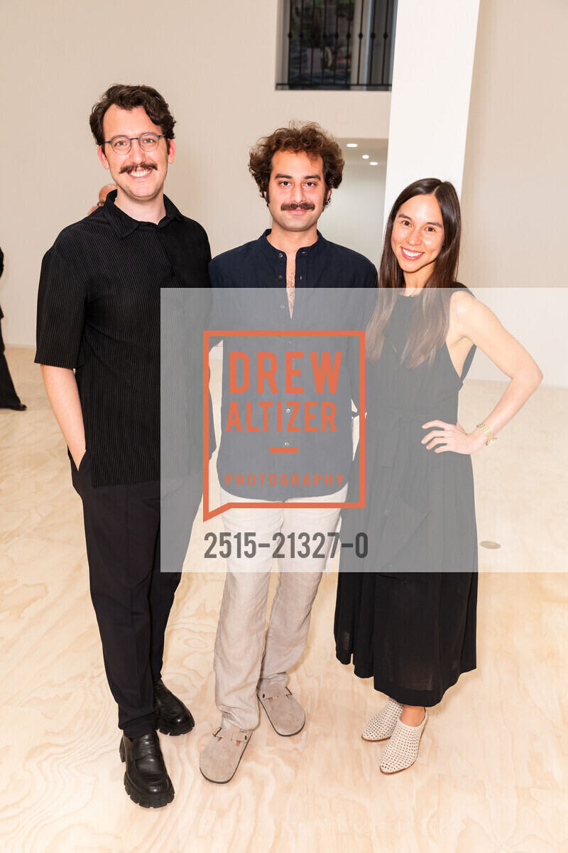 Hakki Serhat, Efe Ozmen, Sara Wessen Chang, Jessica Silverman Gallery's 15th Anniversary, Jessica Silverman @ 615 Grant Ave, SF, CA 94108 US. Jessica Silverman @ 615 Grant Ave, SF, CA 94108 US, August 18th, 2023, Photo #2515-21327-0 Hakki Serhat, Efe Ozmen, Sara Wessen Chang, Photo #2515-21327-0