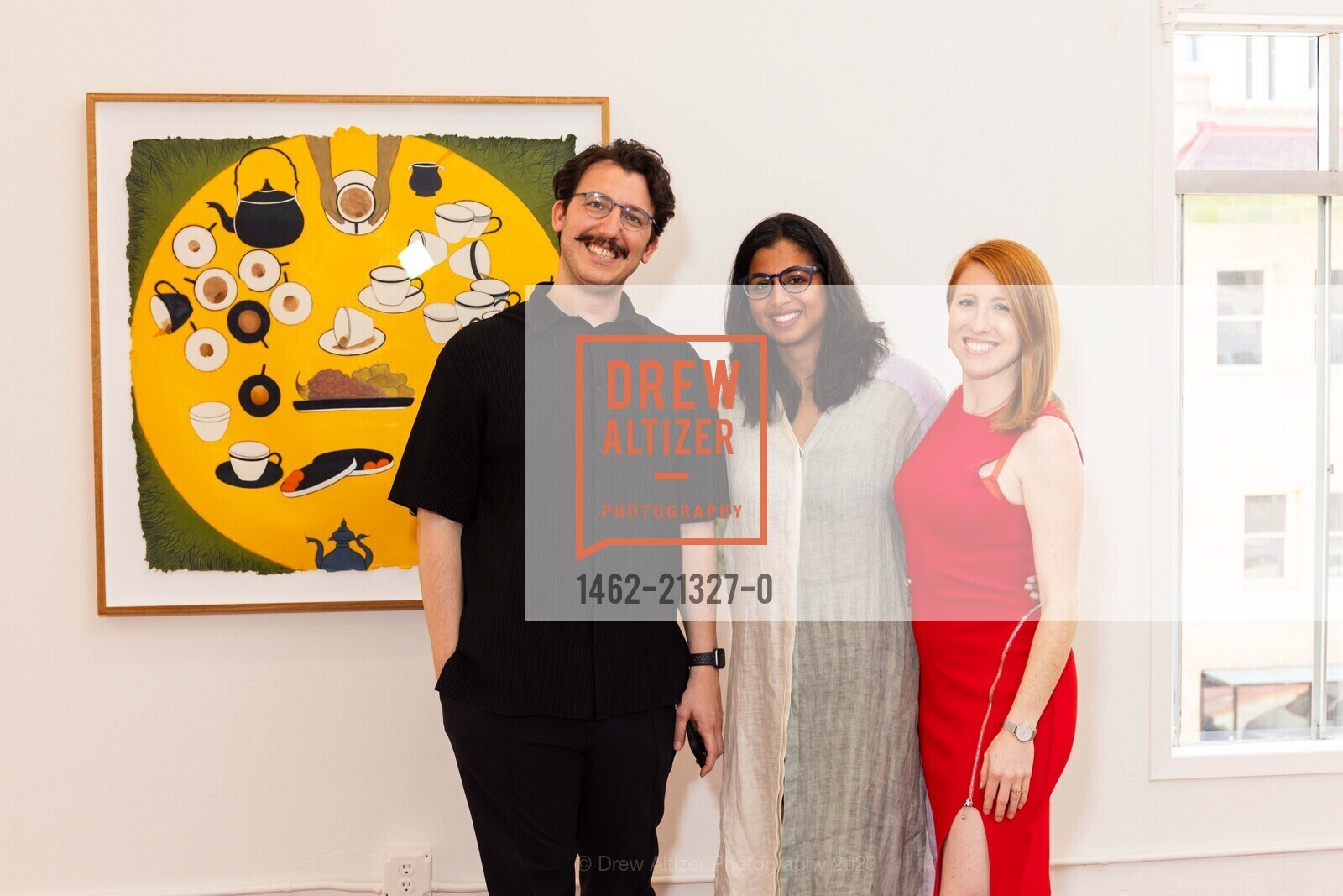 Hakki Serhat, Rupy Tut, Delaney Kennedy, Jessica Silverman Gallery's 15th Anniversary, Jessica Silverman @ 615 Grant Ave, SF, CA 94108 US. Jessica Silverman @ 615 Grant Ave, SF, CA 94108 US, August 18th, 2023, Photo #1462-21327-0 Hakki Serhat, Rupy Tut, Delaney Kennedy, Photo #1462-21327-0