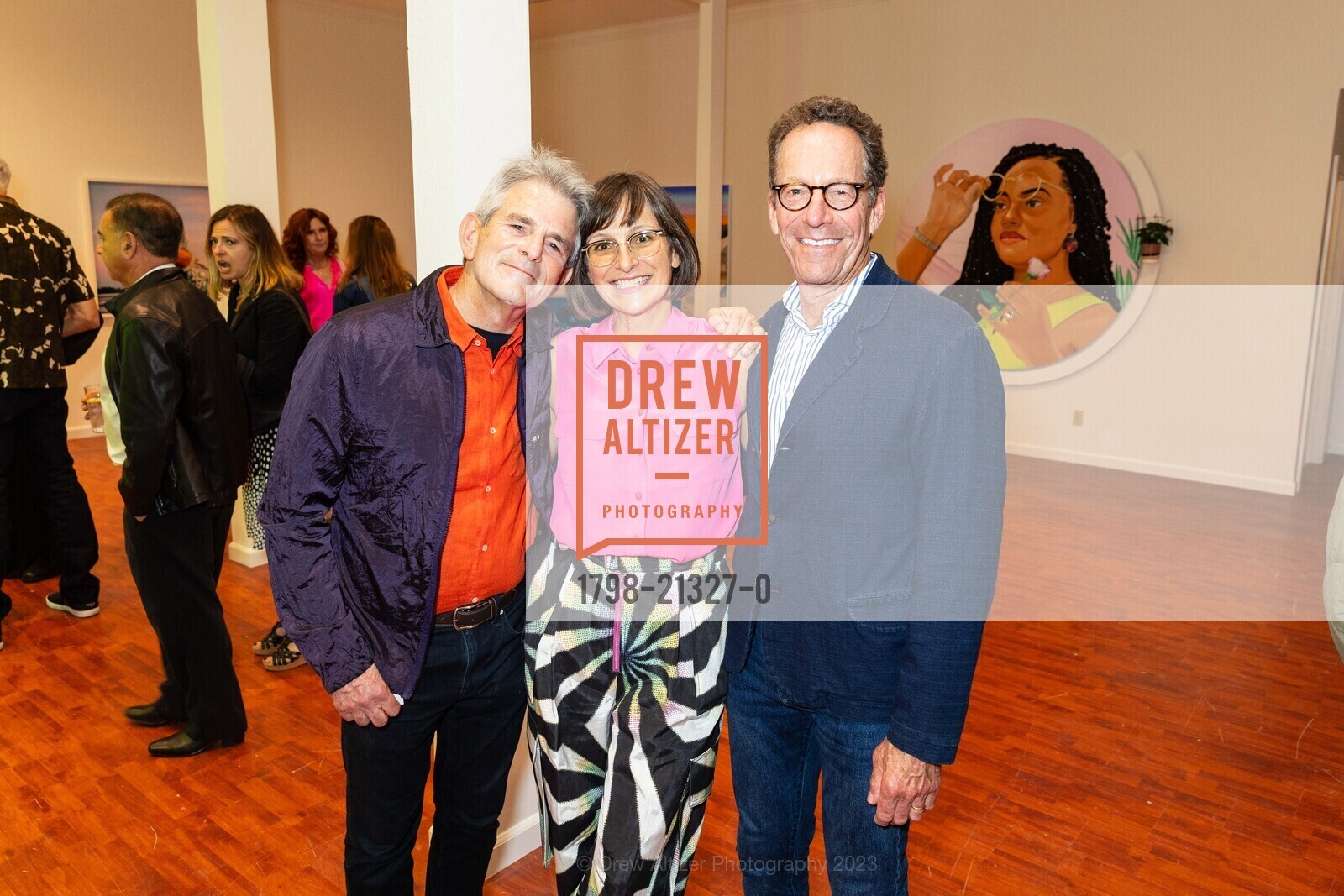 Jeffrey Fraenkel, Sarah Thornton, Alan Mark, Jessica Silverman Gallery's 15th Anniversary, Jessica Silverman @ 615 Grant Ave, SF, CA 94108 US. Jessica Silverman @ 615 Grant Ave, SF, CA 94108 US, August 18th, 2023, Photo #1798-21327-0 Jeffrey Fraenkel, Sarah Thornton, Alan Mark, Photo #1798-21327-0