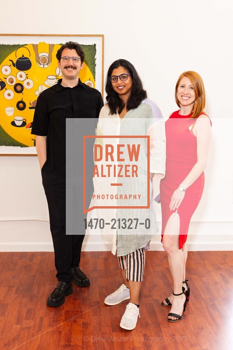 Hakki Serhat, Rupy Tut, Delaney Kennedy, Jessica Silverman Gallery's 15th Anniversary, Jessica Silverman @ 615 Grant Ave, SF, CA 94108 US. Jessica Silverman @ 615 Grant Ave, SF, CA 94108 US, August 18th, 2023, Photo #1470-21327-0 Hakki Serhat, Rupy Tut, Delaney Kennedy, Photo #1470-21327-0