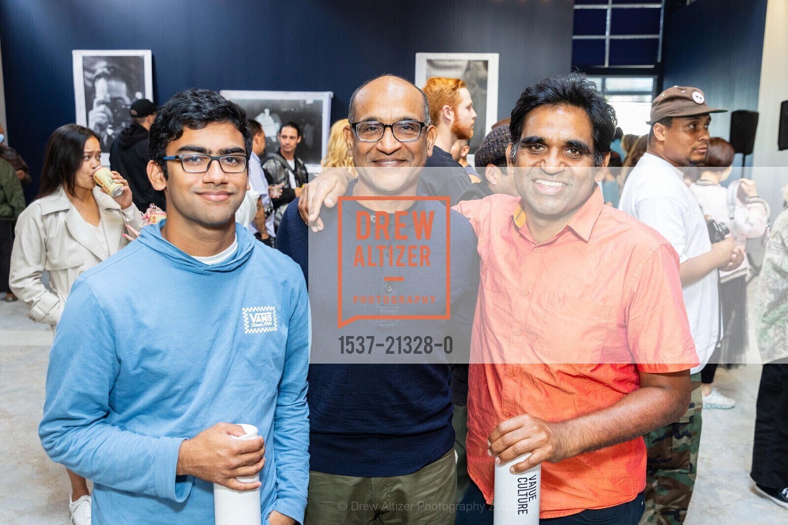 Vanay Gollamudi, Raj Gollamudi, Krishna Gollamudi, BEHIND THE CURTAIN an Interactive Photo Installation presented by Ando Caulfield and Value Culture, ICA SF. 901 Minnesota St, San Francisco, CA 94107, August 20th, 2023, Photo #1537-21328-0 Vanay Gollamudi, Raj Gollamudi, Krishna Gollamudi, Photo #1537-21328-0