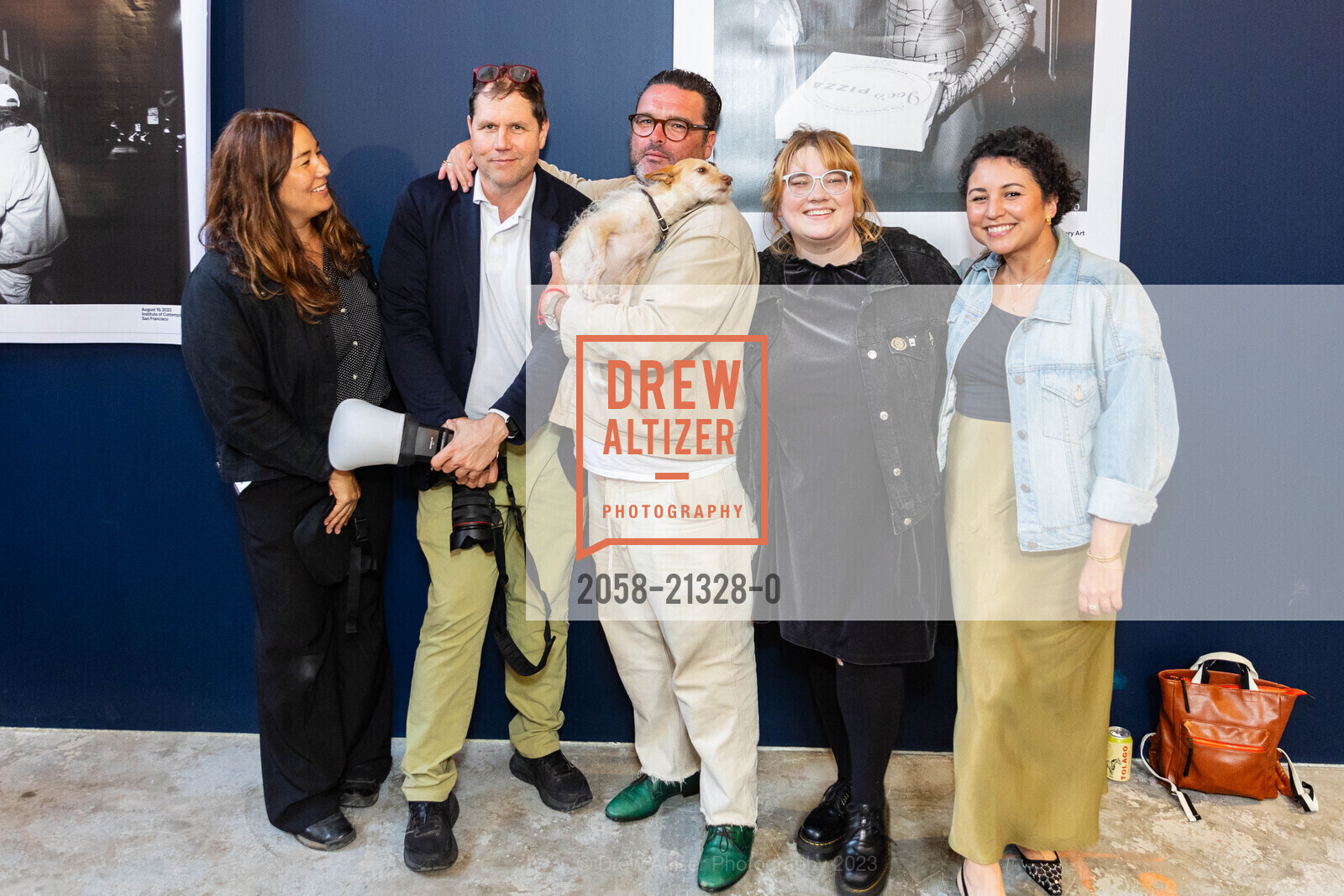 Natalie Schrik, Drew Altizer, Ando Caulfield, Rachel Schrader, Jessica Monroy, BEHIND THE CURTAIN an Interactive Photo Installation presented by Ando Caulfield and Value Culture, ICA SF. 901 Minnesota St, San Francisco, CA 94107, August 20th, 2023, Photo #2058-21328-0 Natalie Schrik, Drew Altizer, Ando Caulfield, Rachel Schrader, Jessica Monroy, Photo #2058-21328-0