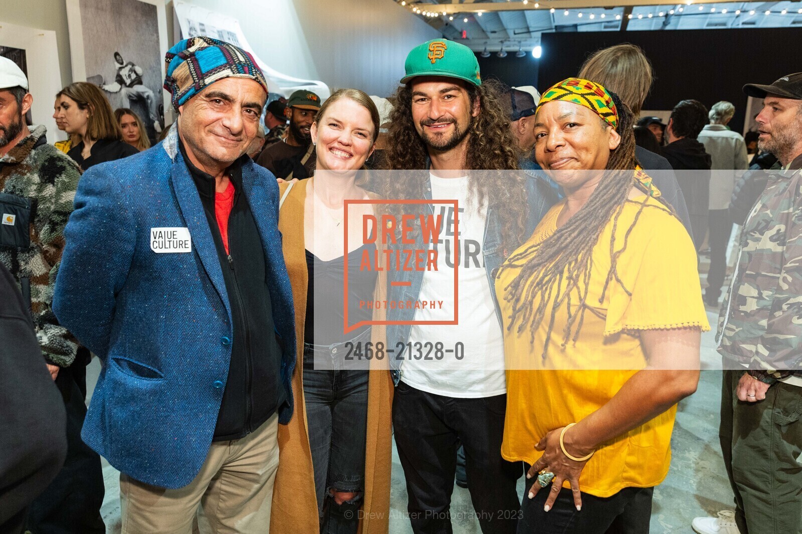 Tariq Alazraie, Sarah Gavagan, Adam Swig, Jeanette Wright, BEHIND THE CURTAIN an Interactive Photo Installation presented by Ando Caulfield and Value Culture, ICA SF. 901 Minnesota St, San Francisco, CA 94107, August 20th, 2023, Photo #2468-21328-0 Tariq Alazraie, Sarah Gavagan, Adam Swig, Jeanette Wright, Photo #2468-21328-0