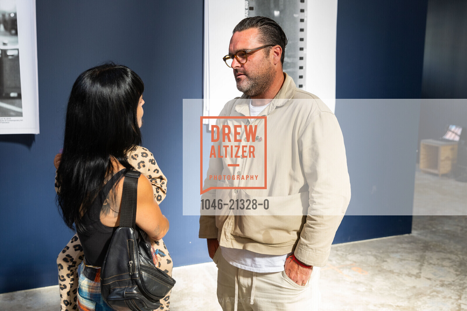 Andrea DoSouto, Ando Caulfield, BEHIND THE CURTAIN an Interactive Photo Installation presented by Ando Caulfield and Value Culture, ICA SF. 901 Minnesota St, San Francisco, CA 94107, August 20th, 2023, Photo #1046-21328-0 Andrea DoSouto, Ando Caulfield, Photo #1046-21328-0