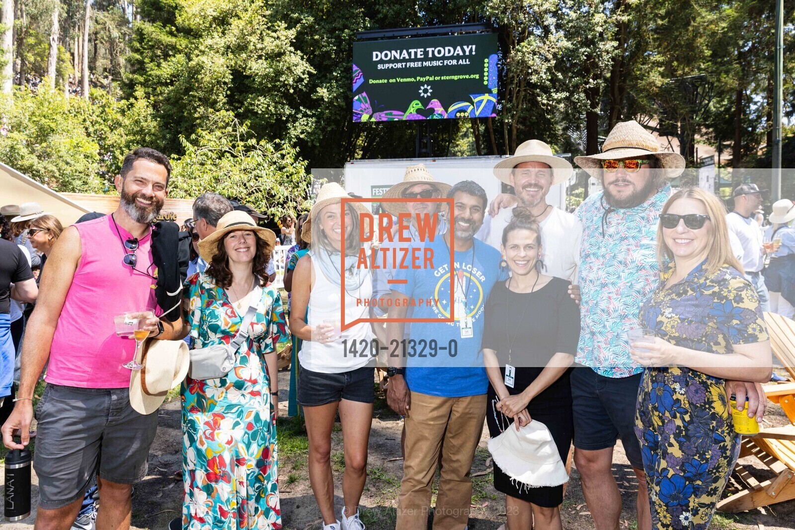 Jeevan Kalanithi, Emily Kalanithi, Brad Dolin, Kevin Gibbs, James Angus, Victoria Groom, Liz Linden, Page Rockwell, Patrick Linehan, Keegan Walden, Stern Grove Festival's Big Picnic 2023, Sigmund Stern Recreation Grove @ Stern Grove Festival, SF, CA 94132 US. Sigmund Stern Recreation Grove @ Stern Grove Festival, SF, CA 94132 US, August 20th, 2023, Photo #1420-21329-0 Jeevan Kalanithi, Emily Kalanithi, Brad Dolin, Kevin Gibbs, James Angus, Victoria Groom, Liz Linden, Page Rockwell, Patrick Linehan, Keegan Walden, Photo #1420-21329-0