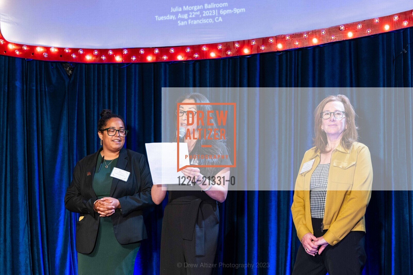 Candace Villanueva, Michelle Cheng, Susan Richardson, Toast & Taste 2023 presented by SFPDV benefitting Compass Family Services, The Julia Morgan Ballroom @ US. The Julia Morgan Ballroom @ US, August 22nd, 2023, Photo #1224-21331-0 Candace Villanueva, Michelle Cheng, Susan Richardson, Photo #1224-21331-0