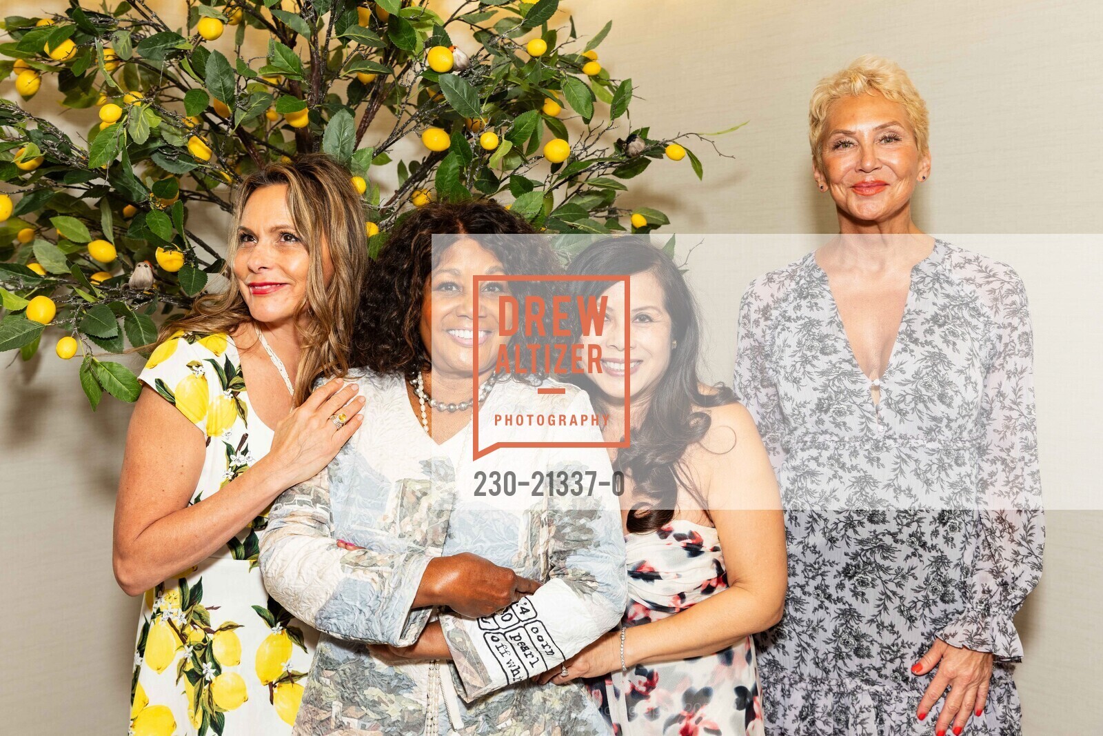 Teresa Rodriguez, Carolyn Tyler, Sharon Seto, Jill Pietrowiak, Aubrey Brewster’s A Taste of Sicily Luncheon, The Rotunda @ 150 Stockton St, SF, CA 94108 US. The Rotunda @ 150 Stockton St, SF, CA 94108 US, August 31st, 2023, Photo #230-21337-0 Teresa Rodriguez, Carolyn Tyler, Sharon Seto, Jill Pietrowiak, Photo #230-21337-0