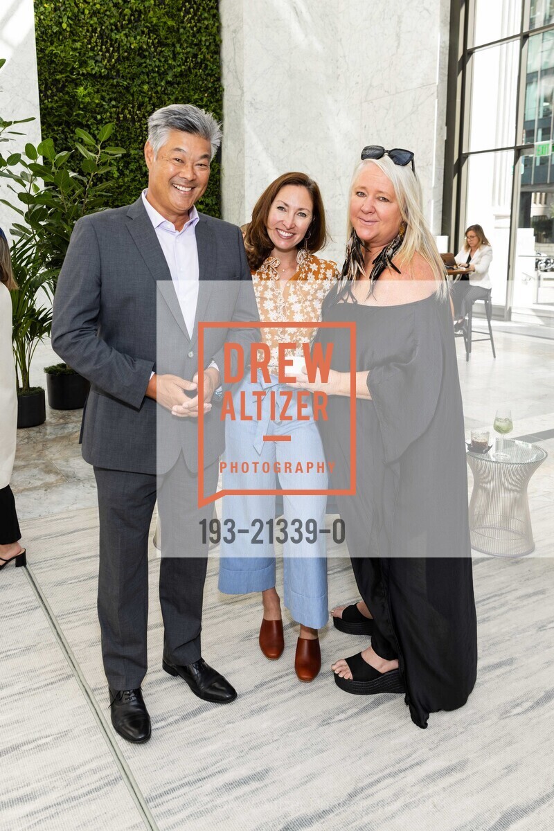 Rodney Fong, Sonia Parks, Lori Puccinelli Stern, Holbrook House Grand Opening + Ribbon Cutting, The Conservatory at One Sansome @ One Sansome St, SF, CA 94104 US. The Conservatory at One Sansome @ One Sansome St, SF, CA 94104 US, September 6th, 2023, Photo #193-21339-0 Rodney Fong, Sonia Parks, Lori Puccinelli Stern, Photo #193-21339-0