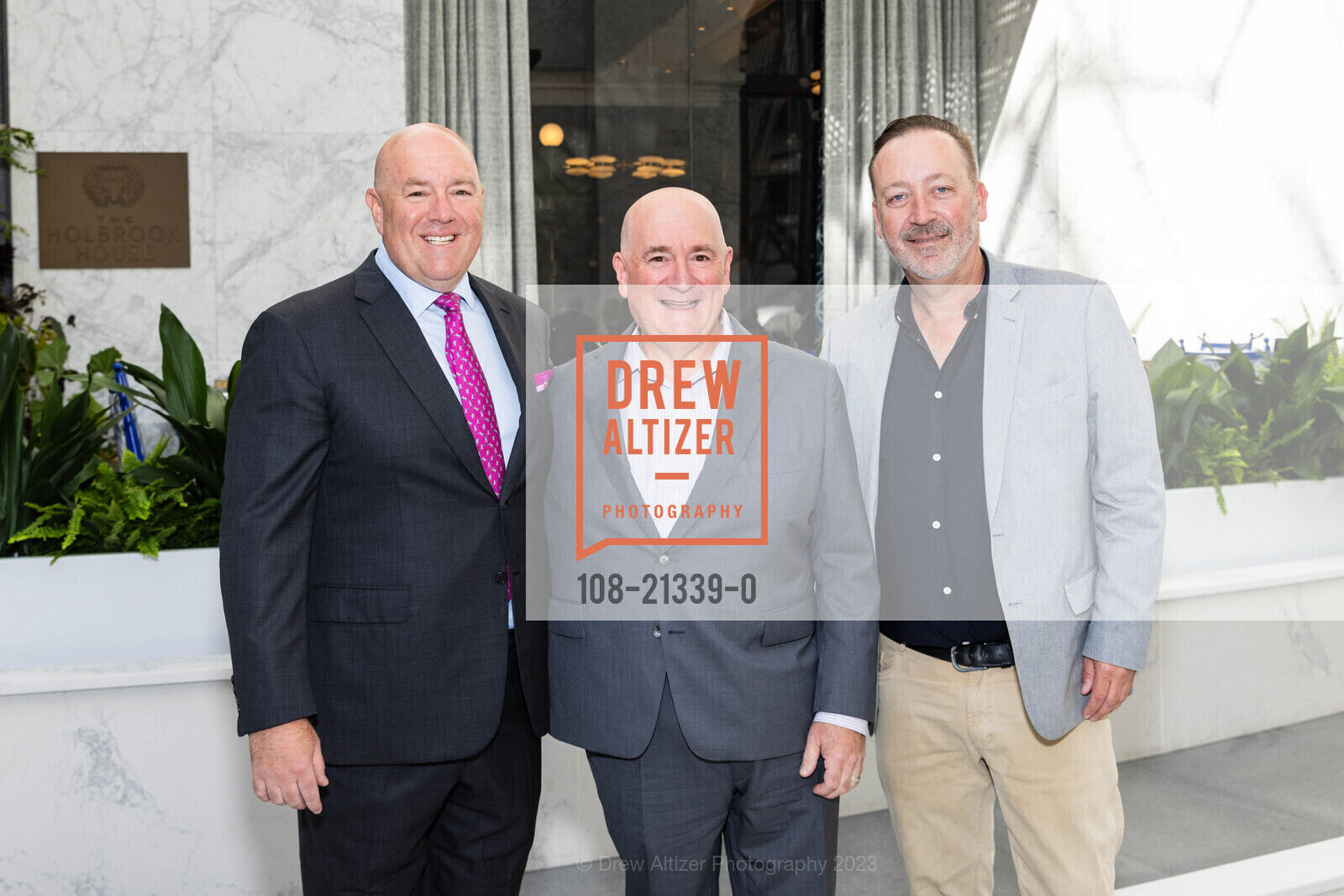 Phil Spiegel, Jeffrey Spiegel, Sam Pederson, Holbrook House Grand Opening + Ribbon Cutting, The Conservatory at One Sansome @ One Sansome St, SF, CA 94104 US. The Conservatory at One Sansome @ One Sansome St, SF, CA 94104 US, September 6th, 2023, Photo #108-21339-0 Phil Spiegel, Jeffrey Spiegel, Sam Pederson, Photo #108-21339-0