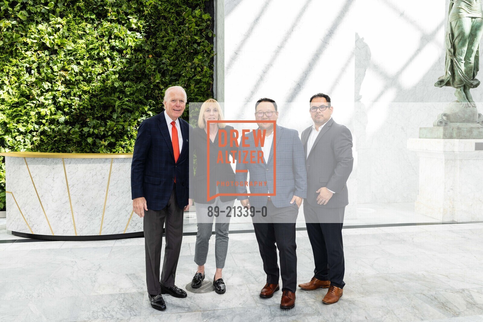 Michael Barker, Kelly Lenz, Chris Korematsu, Christian Perez, Holbrook House Grand Opening + Ribbon Cutting, The Conservatory at One Sansome @ One Sansome St, SF, CA 94104 US. The Conservatory at One Sansome @ One Sansome St, SF, CA 94104 US, September 6th, 2023, Photo #89-21339-0 Michael Barker, Kelly Lenz, Chris Korematsu, Christian Perez, Photo #89-21339-0