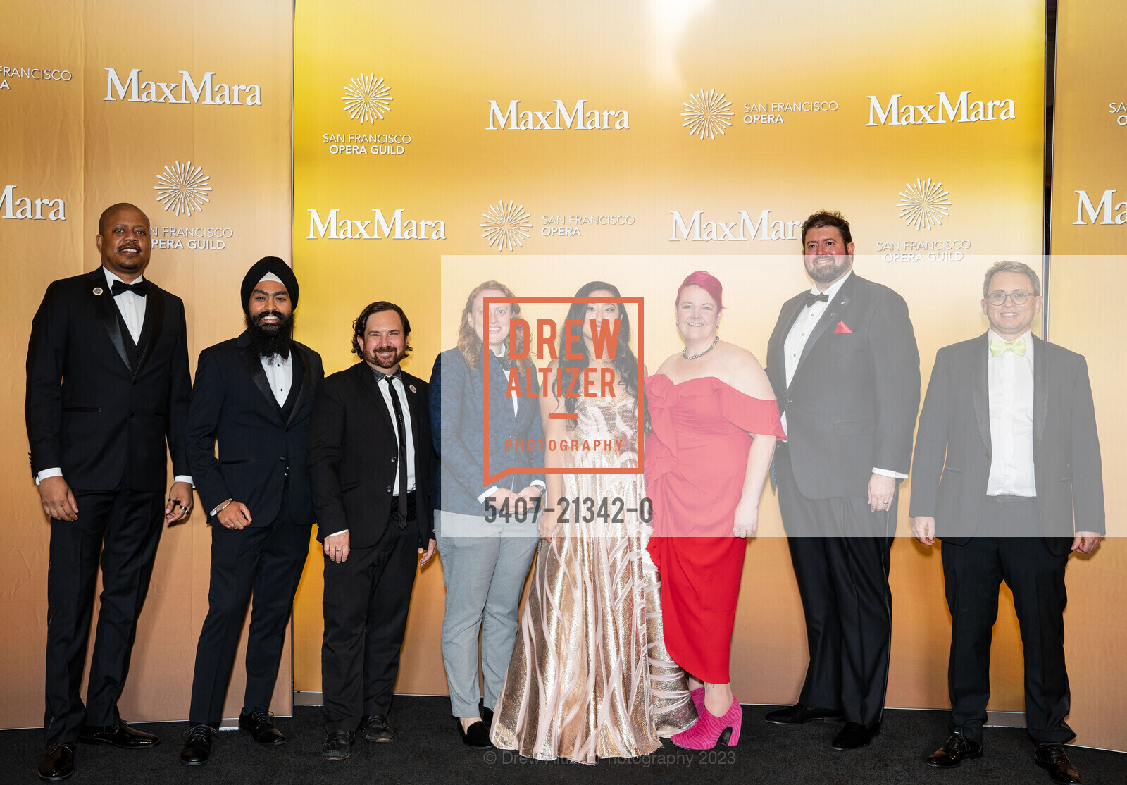 John Morris, Garuv Singh, Martha Ferguson, Lillian Tai, Kristen Anderson, Benjamin Anderson, Dan Absin, Alex Still, Ken Mitchell, San Francisco Opera Ball 2023, San Francisco War Memorial & Performing Arts Center @ 401 Van Ness Ave, SF, CA 94102 US. San Francisco War Memorial & Performing Arts Center @ 401 Van Ness Ave, SF, CA 94102 US, September 8th, 2023, Photo #5407-21342-0 John Morris, Garuv Singh, Martha Ferguson, Lillian Tai, Kristen Anderson, Benjamin Anderson, Dan Absin, Alex Still, Ken Mitchell, Photo #5407-21342-0