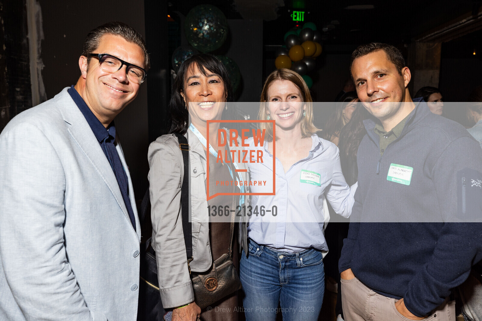 Paul Catchpole, Christine White, Vicky Sanders, Chris Albercht, Introhive Dreamforce Launch Party 2023, Persona @ 685 Sutter St, SF, CA 94102 US. Persona @ 685 Sutter St, SF, CA 94102 US, September 11th, 2023, Photo #1366-21346-0 Paul Catchpole, Christine White, Vicky Sanders, Chris Albercht, Photo #1366-21346-0