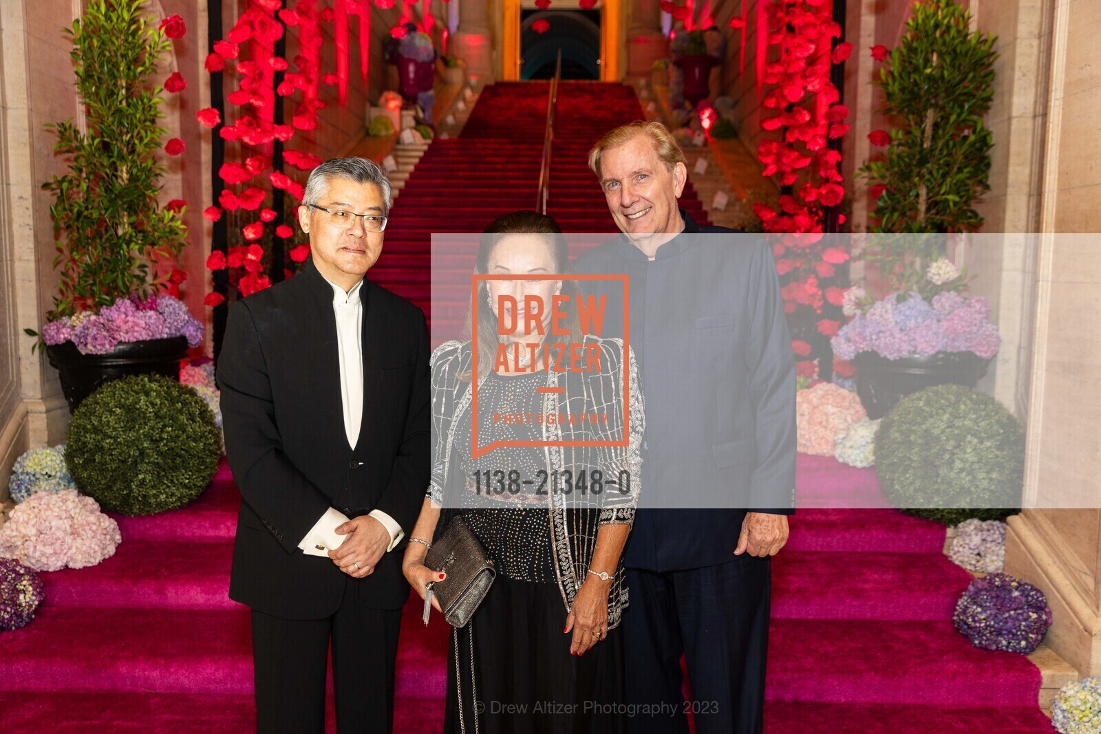 Fred Levin, Martha Hertelendy, George Norton, Asian Art Museum's 2023 Gala Celebrating Takashi Murakami and "Unfamiliar People", Asian Art Museum @ 200 Larkin St, SF, CA 94102 US. Asian Art Museum @ 200 Larkin St, SF, CA 94102 US, September 13th, 2023, Photo #1138-21348-0 Fred Levin, Martha Hertelendy, George Norton, Photo #1138-21348-0