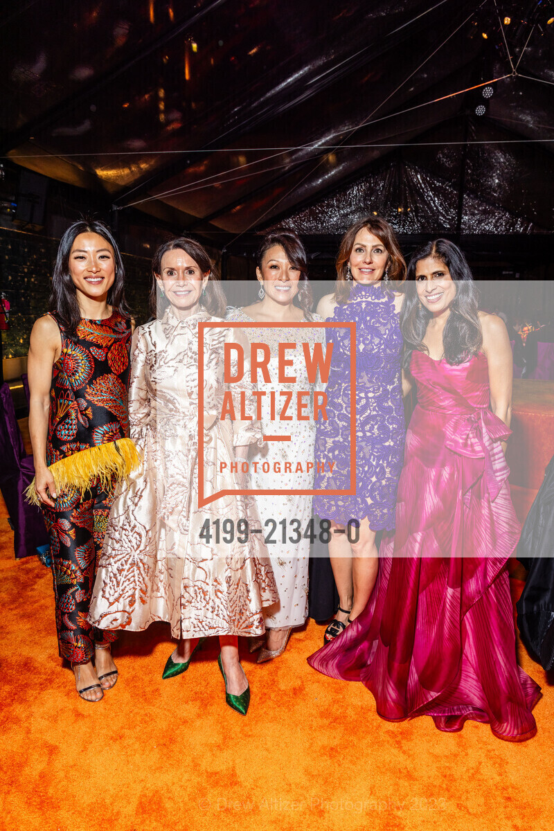 Erin Houston, Christine Lamond, Cori Bates, Beth Grossman, Shashi Deb, Asian Art Museum's 2023 Gala Celebrating Takashi Murakami and "Unfamiliar People", Asian Art Museum @ 200 Larkin St, SF, CA 94102 US. Asian Art Museum @ 200 Larkin St, SF, CA 94102 US, September 13th, 2023, Photo #4199-21348-0 Erin Houston, Christine Lamond, Cori Bates, Beth Grossman, Shashi Deb, Photo #4199-21348-0