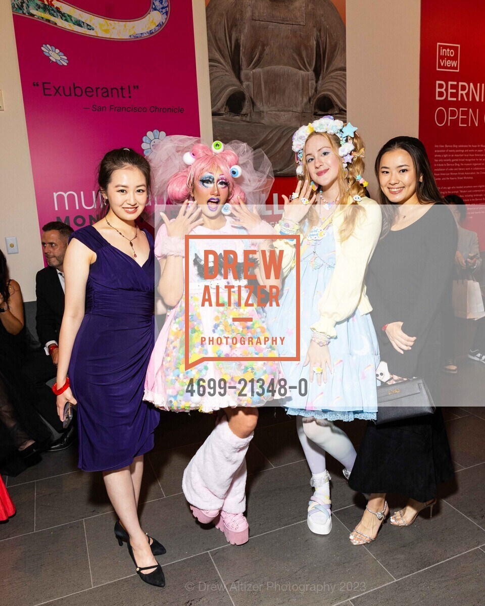 Nicole Lau, Sassi Fran, Minty Pile, Mary Lu, Asian Art Museum's 2023 Gala Celebrating Takashi Murakami and "Unfamiliar People", Asian Art Museum @ 200 Larkin St, SF, CA 94102 US. Asian Art Museum @ 200 Larkin St, SF, CA 94102 US, September 13th, 2023, Photo #4699-21348-0 Nicole Lau, Sassi Fran, Minty Pile, Mary Lu, Photo #4699-21348-0
