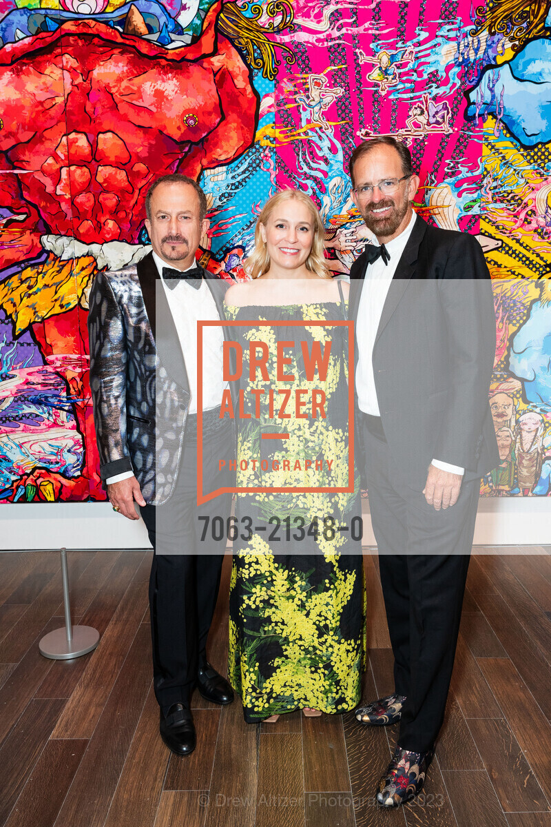 Jorge Maumer, Emily Millman, Christopher Alvarez, Asian Art Museum's 2023 Gala Celebrating Takashi Murakami and "Unfamiliar People", Asian Art Museum @ 200 Larkin St, SF, CA 94102 US. Asian Art Museum @ 200 Larkin St, SF, CA 94102 US, September 13th, 2023, Photo #7063-21348-0 Jorge Maumer, Emily Millman, Christopher Alvarez, Photo #7063-21348-0