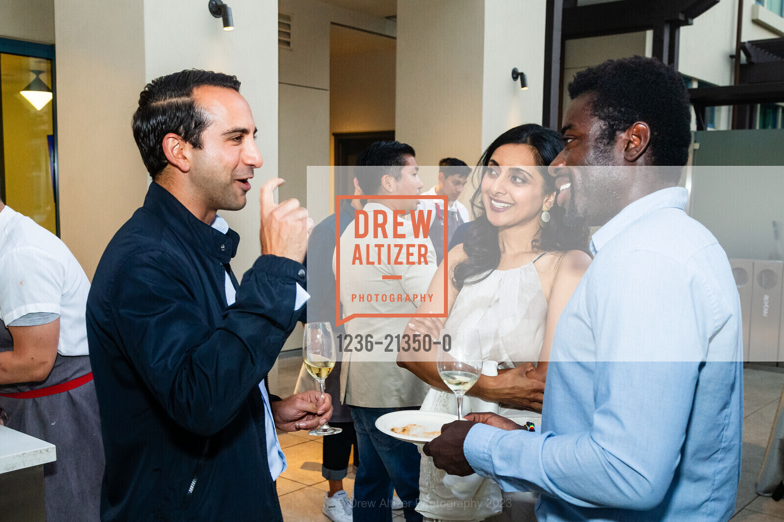 Cyrus Sanandaji, Mansi Shah, Kojoh Atta, Springline Grand Opening VIP Dinner, 550 Oak Grove Ave, Menlo Park, CA 94025 US. 550 Oak Grove Ave, Menlo Park, CA 94025 US, September 13th, 2023, Photo #1236-21350-0 Cyrus Sanandaji, Mansi Shah, Kojoh Atta, Photo #1236-21350-0