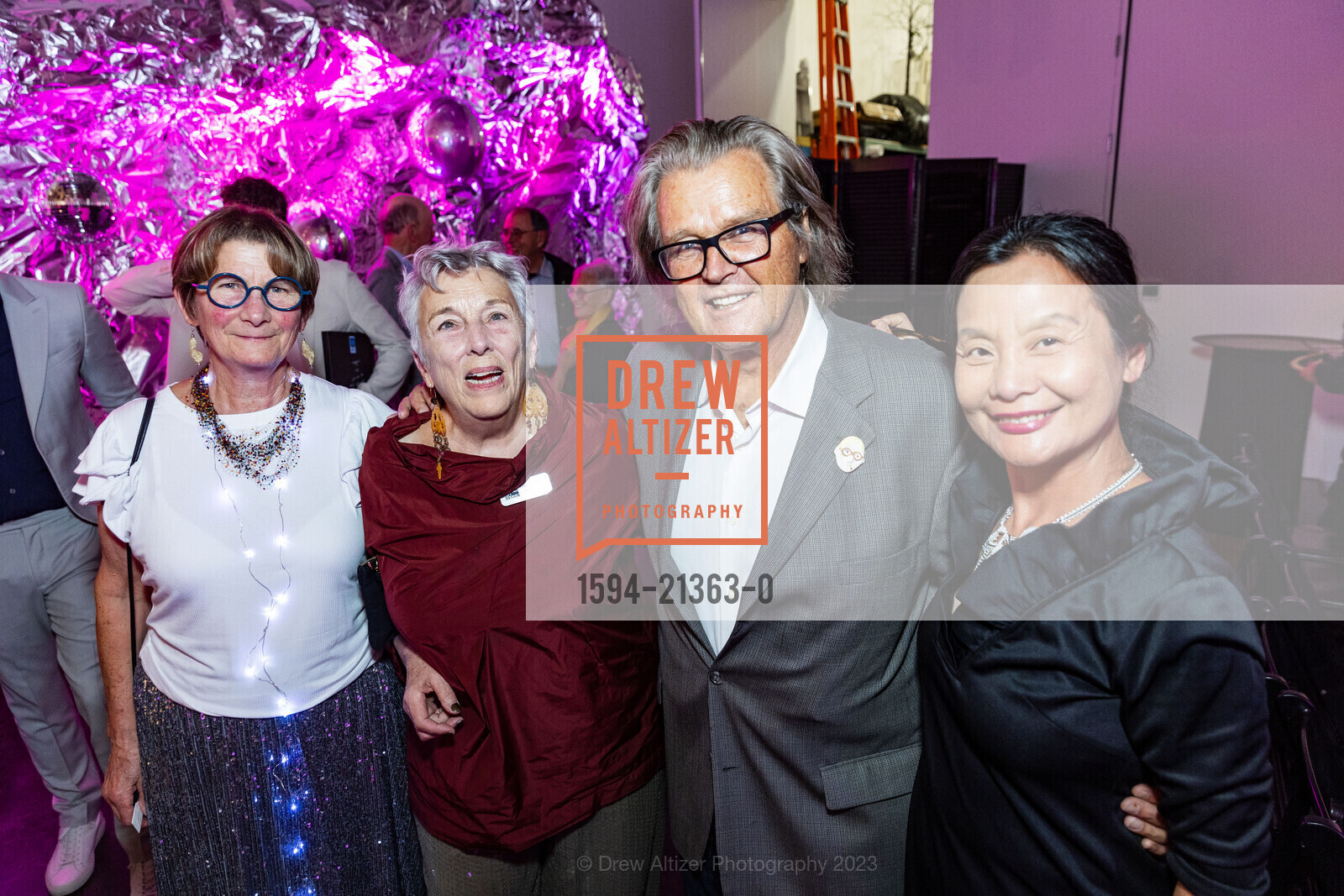 Gloria Mowan, Babette Pinsky, Ken Kay, Jinx Kay, Museum of Craft and Design's 2023 Mirror Ball Benefit and Auction, Museum of Craft and Design @ 2569 3rd St, SAN FRANCISCO, CA 94107 US. Museum of Craft and Design @ 2569 3rd St, SAN FRANCISCO, CA 94107 US, September 21st, 2023, Photo #1594-21363-0 Gloria Mowan, Babette Pinsky, Ken Kay, Jinx Kay, Photo #1594-21363-0