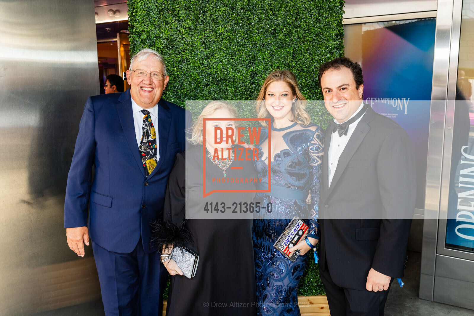 George Mueller, Beverly Mueller, Amy Christodoulo, Peter Christodoulo, San Francisco Symphony Opening Night Gala, Louise M. Davies Symphony Hall. 201 Van Ness Ave, SF, CA 94102 US, September 22nd, 2023, Photo #4143-21365-0 George Mueller, Beverly Mueller, Amy Christodoulo, Peter Christodoulo, Photo #4143-21365-0