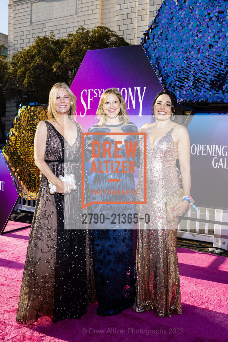 Stephanie Stafford, Amy Christodoulo, Julie Liegl, San Francisco Symphony Opening Night Gala, Louise M. Davies Symphony Hall. 201 Van Ness Ave, SF, CA 94102 US, September 22nd, 2023, Photo #2790-21365-0 Stephanie Stafford, Amy Christodoulo, Julie Liegl, Photo #2790-21365-0
