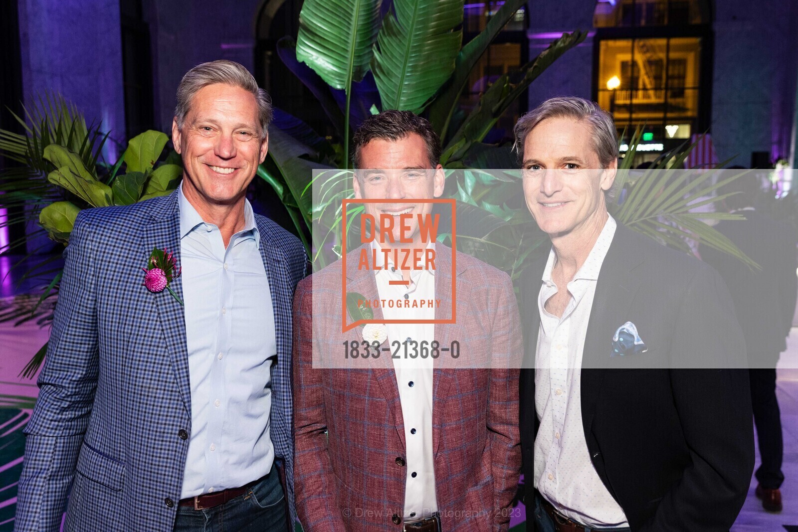 Kevin Morrison, Josh White, Steve Gwozdz, Party for The Parks 2023, The Conservatory at One Sansome @ One Sansome St, SF, CA 94104 US. The Conservatory at One Sansome @ One Sansome St, SF, CA 94104 US, September 23rd, 2023, Photo #1833-21368-0 Kevin Morrison, Josh White, Steve Gwozdz, Photo #1833-21368-0