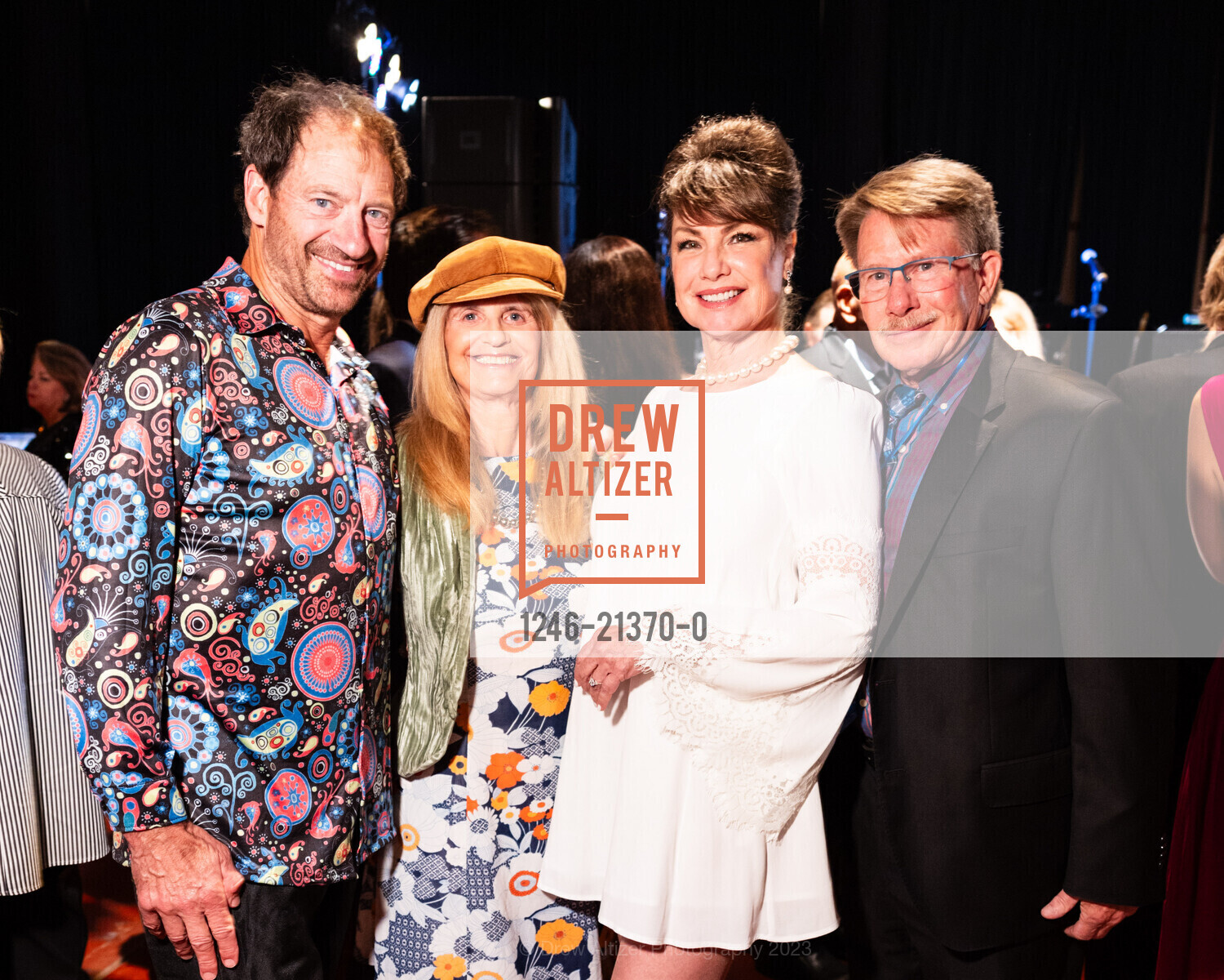 Chip Caplove, Judy Caplove, Yvonne Robinson, Richard Evatz, "Stepping Out To Celebrate Life" Gala 2023, Marin Center Exhibit Hall. San Rafael, CA 94903, September 23rd, 2023, Photo #1246-21370-0 Chip Caplove, Judy Caplove, Yvonne Robinson, Richard Evatz, Photo #1246-21370-0