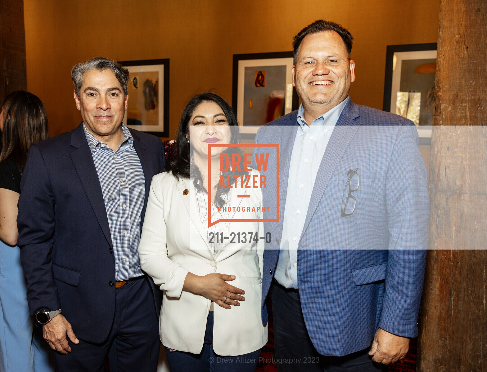 Guy Purser, Deysa Salinas, John Steele, Argonaut Hotel Sip & Sea 20th Anniversary Event, Sonia Sparks. 495 Jefferson St, SF, CA 94109 US, September 27th, 2023, Photo #211-21374-0 Guy Purser, Deysa Salinas, John Steele, Photo #211-21374-0