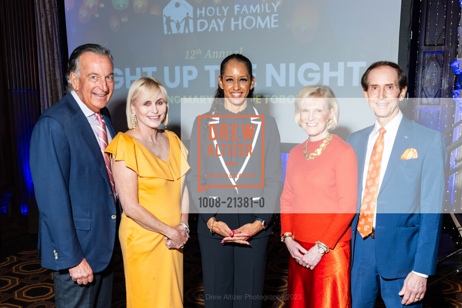 Joe Toboni, Mary Toboni, Brooke Jenkins, Jeannee Martin, Mike Martin, Holy Family Day Home 2023, The Julia Morgan Ballroom. 465 California St, SF, CA 94104 US, September 28th, 2023, Photo #1008-21381-0 Joe Toboni, Mary Toboni, Brooke Jenkins, Jeannee Martin, Mike Martin, Photo #1008-21381-0