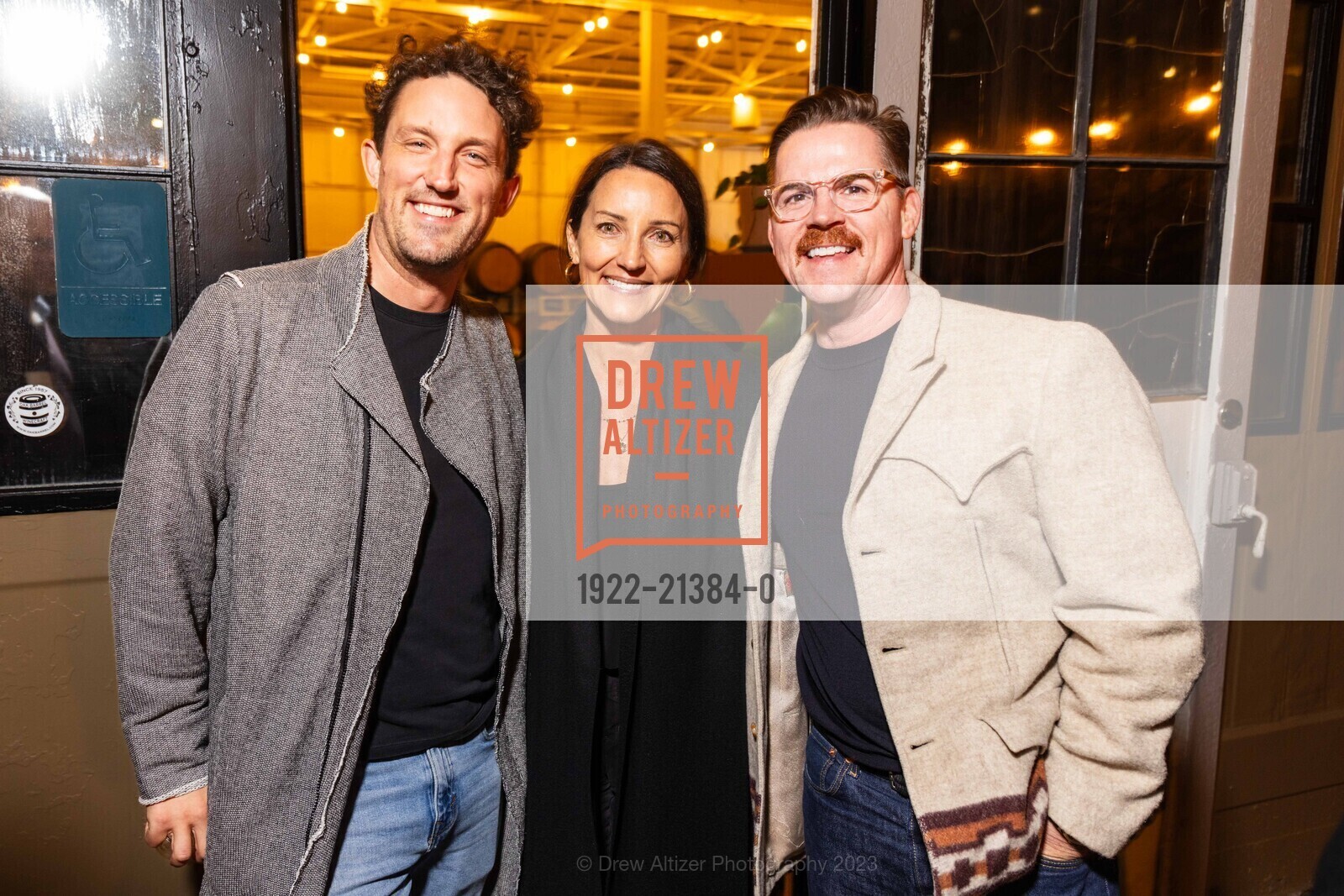 Pete Rodway, Mead Quin, Forrest Gregg, Whiskey & Wellness Hosted by Mead Quin, Hammerling Wines. 1350 Fifth St, Berkeley, CA 94710 US, September 29th, 2023, Photo #1922-21384-0 Pete Rodway, Mead Quin, Forrest Gregg, Photo #1922-21384-0