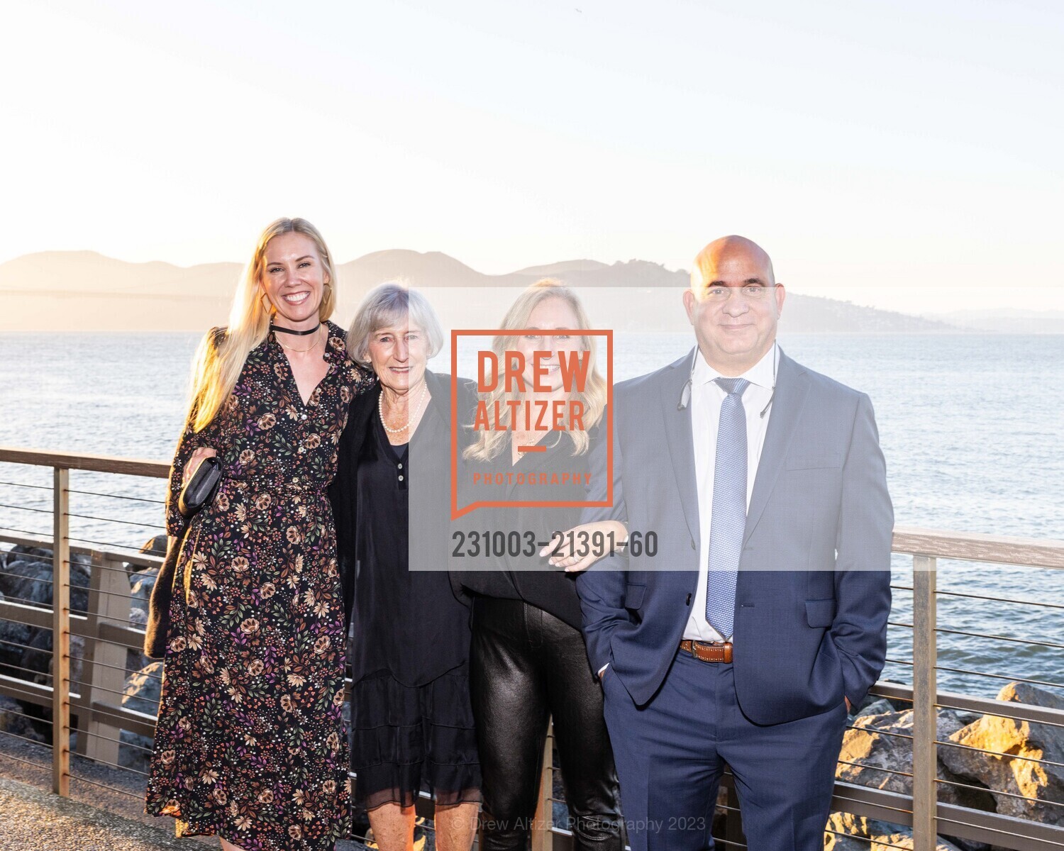 Jillian Elberts, Carol Louderback, Michelle Maro, Dennis Maro, Order of Malta Clinic of Northern California hosts Champions Gala, St. Francis Yacht Club. 99 Yacht Rd, SF, CA 94123 US, October 3rd, 2023, Photo #231003-21391-60 Jillian Elberts, Carol Louderback, Michelle Maro, Dennis Maro, Photo #231003-21391-60