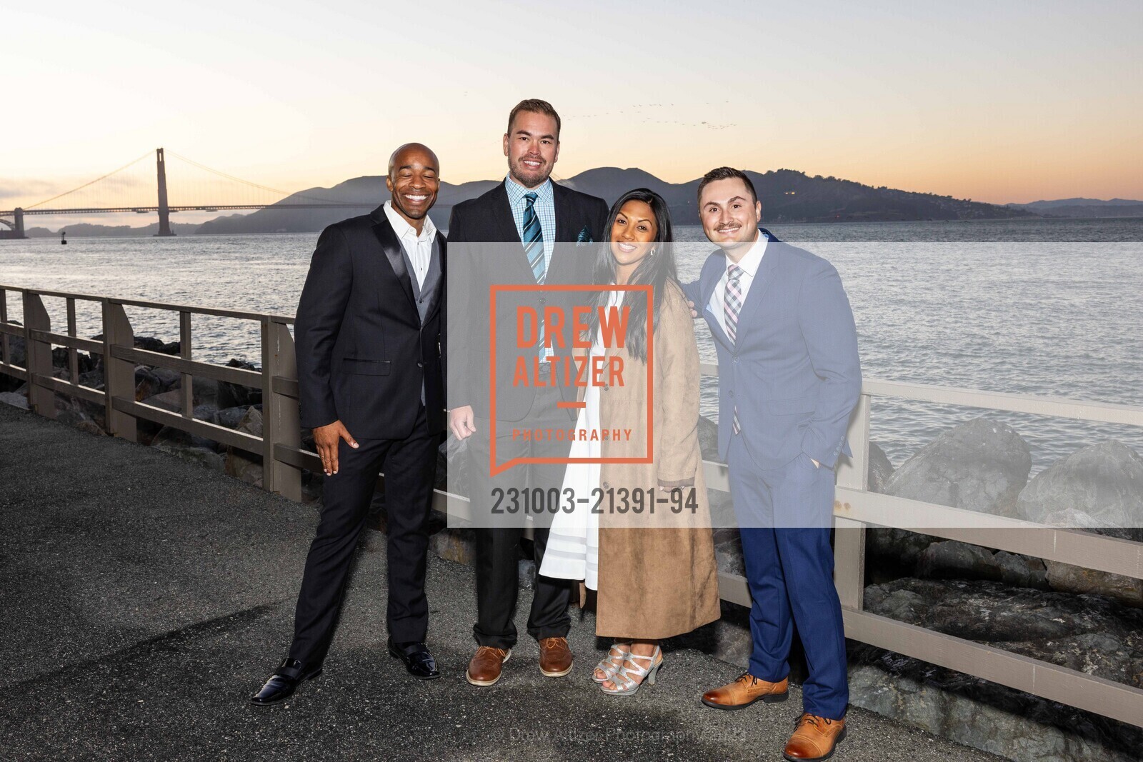 Michael Walker, Kenny Wittman, Cheryl Anne Napier, Nick Caputo, Order of Malta Clinic of Northern California hosts Champions Gala, St. Francis Yacht Club. 99 Yacht Rd, SF, CA 94123 US, October 3rd, 2023, Photo #231003-21391-94 Michael Walker, Kenny Wittman, Cheryl Anne Napier, Nick Caputo, Photo #231003-21391-94