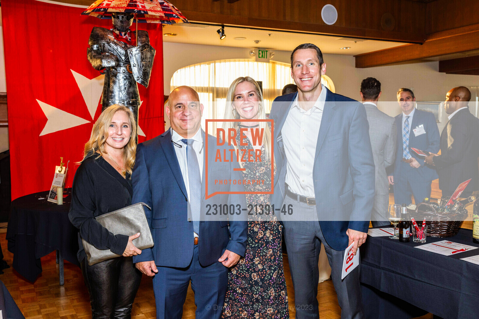 Michelle Maro, Dennis Maro, Julian Elberts, Order of Malta Clinic of Northern California hosts Champions Gala, St. Francis Yacht Club. 99 Yacht Rd, SF, CA 94123 US, October 3rd, 2023, Photo #231003-21391-46 Michelle Maro, Dennis Maro, Julian Elberts, Photo #231003-21391-46