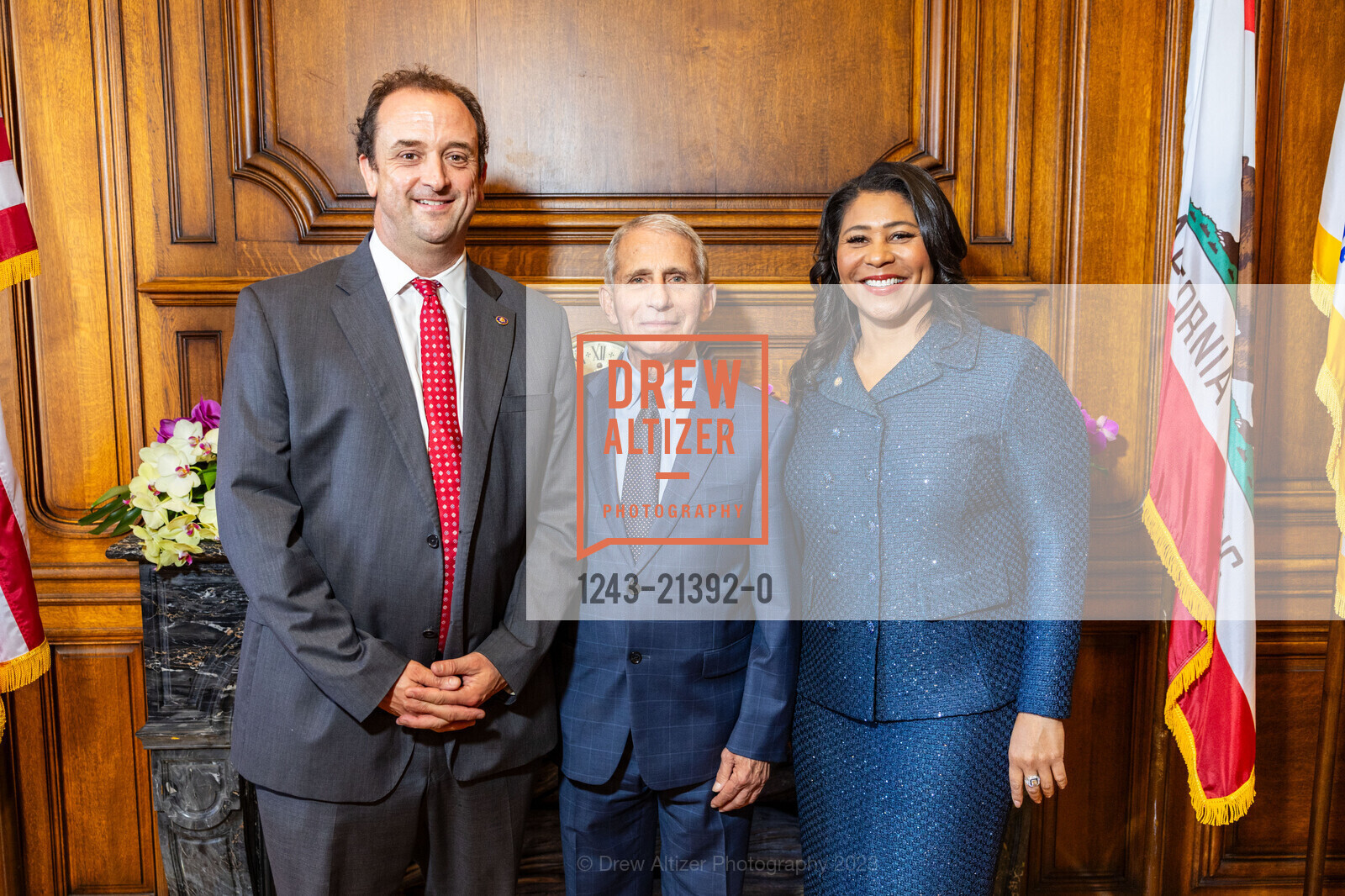 Sean Elsbernd, Anthony Fauci, London Breed, Dr. Anthony Fauci's Francisco Visit hosted by Mayor London Breed, San Francisco City Hall, Mayor's Office. 1 Dr Carlton B Goodlett Pl, San Francisco, California 94102 US, October 5th, 2023, Photo #1243-21392-0 Sean Elsbernd, Anthony Fauci, London Breed, Photo #1243-21392-0
