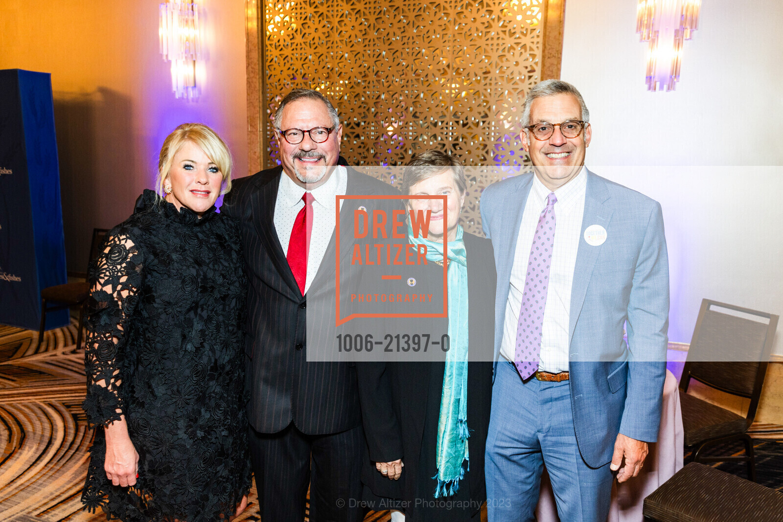 Kim House, Tom Bowen, Ellen Hammerle, Michael Newman, Catholic Charities Loaves and Fishes, The Westin St. Francis San Francisco. 335 Powell St, SF, CA 94102, October 5th, 2023, Photo #1006-21397-0 Kim House, Tom Bowen, Ellen Hammerle, Michael Newman, Photo #1006-21397-0