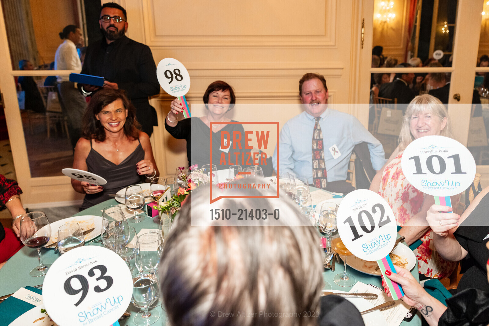 Debbie Blucher, Sherie Berger, John Crevelt, Suzanne Crevelt, San Mateo County Health Foundation's Gala, Carolands. 565 Remillard Dr, Hillsborough, CA 94010 US, October 6th, 2023, Photo #1510-21403-0 Debbie Blucher, Sherie Berger, John Crevelt, Suzanne Crevelt, Photo #1510-21403-0