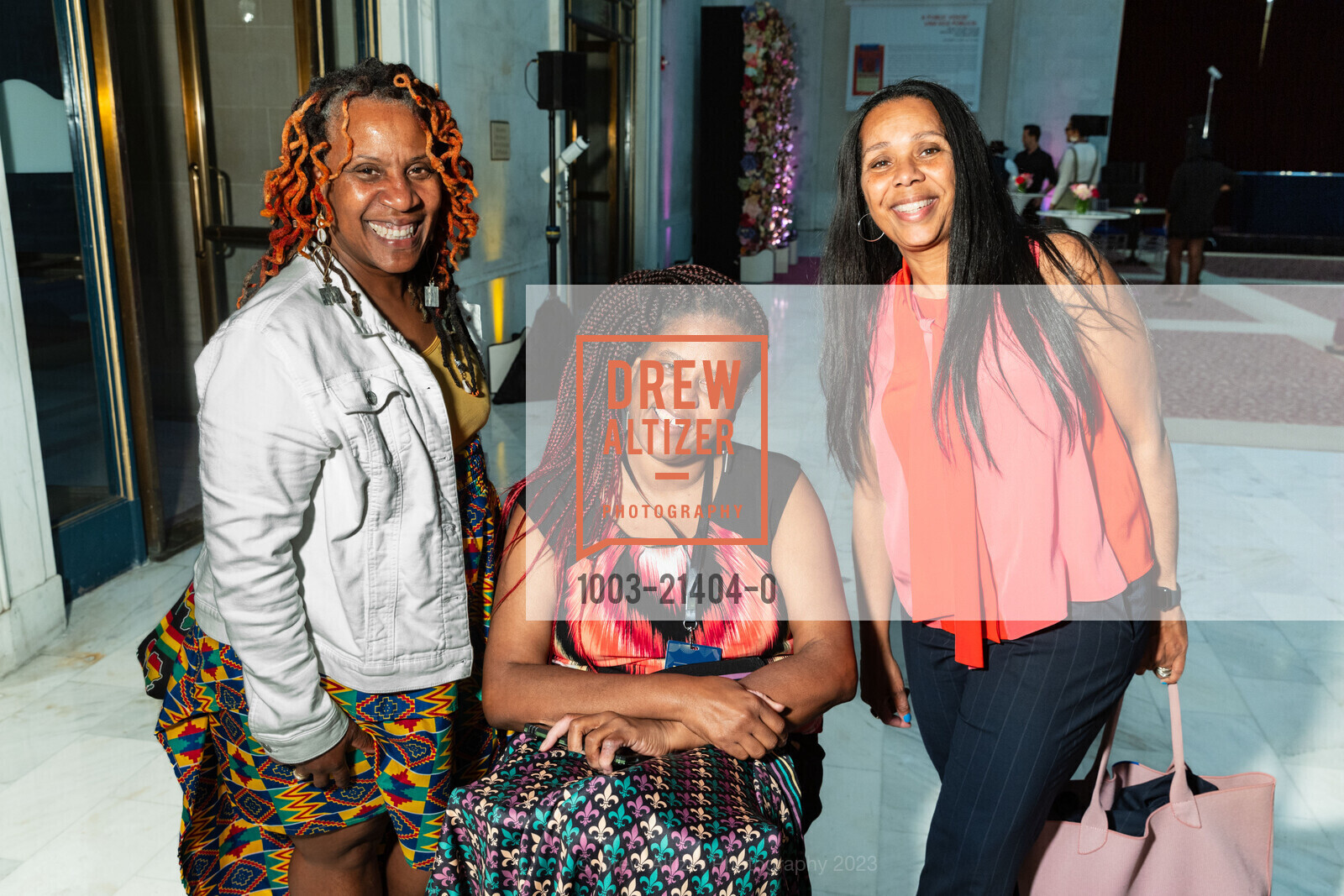 Toni Hines, Shervon Hunter, Sheryl Davis, SF Human Rights Commission Reception, San Francisco City Hall. 1 Dr Carlton B Goodlett Place, San Fran, CA 94102 US, October 6th, 2023, Photo #1003-21404-0 Toni Hines, Shervon Hunter, Sheryl Davis, Photo #1003-21404-0