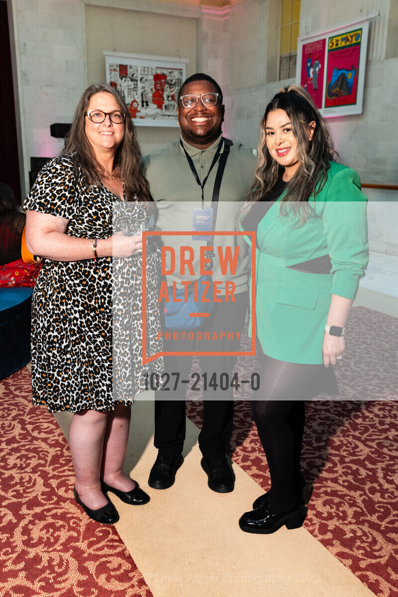 Cathy Mulkey-Meyer, Terry Jones, Stephanie Garcia, SF Human Rights Commission Reception, San Francisco City Hall. 1 Dr Carlton B Goodlett Place, San Fran, CA 94102 US, October 6th, 2023, Photo #1027-21404-0 Cathy Mulkey-Meyer, Terry Jones, Stephanie Garcia, Photo #1027-21404-0