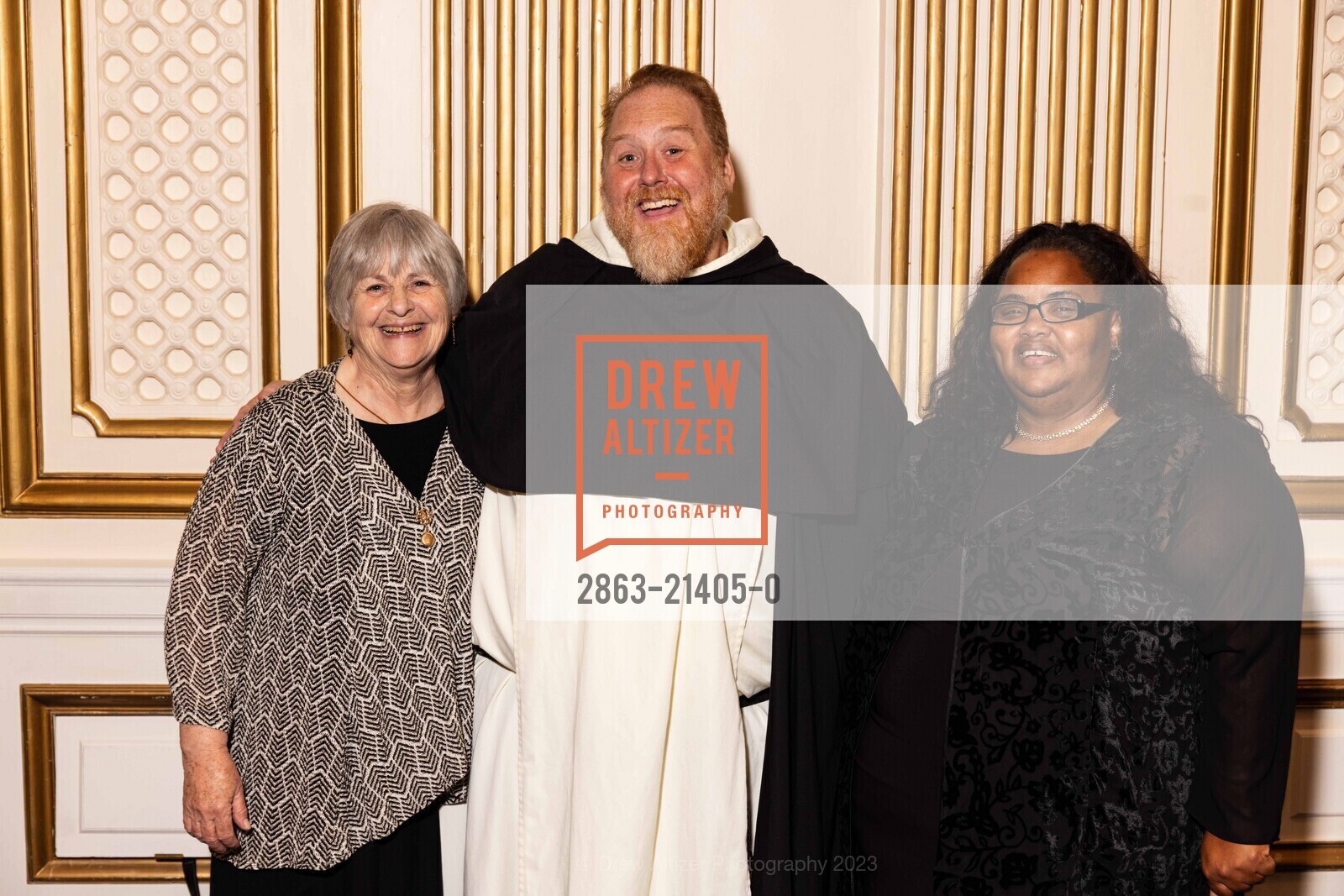 Chris Hurley, Michael Hurley, Andrea McGary, St. Dominic's 150th Anniversary Jubilee Gala, Palace Hotel. New Montgomery St, SF, CA 94105 US, October 7th, 2023, Photo #2863-21405-0 Chris Hurley, Michael Hurley, Andrea McGary, Photo #2863-21405-0