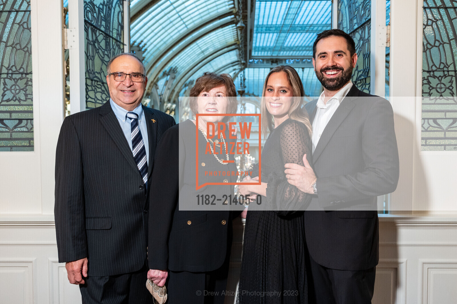 Gary Spina, Julia Spina, Courtney Spina, Michael Spina, St. Dominic's 150th Anniversary Jubilee Gala, Palace Hotel. New Montgomery St, SF, CA 94105 US, October 7th, 2023, Photo #1182-21405-0 Gary Spina, Julia Spina, Courtney Spina, Michael Spina, Photo #1182-21405-0