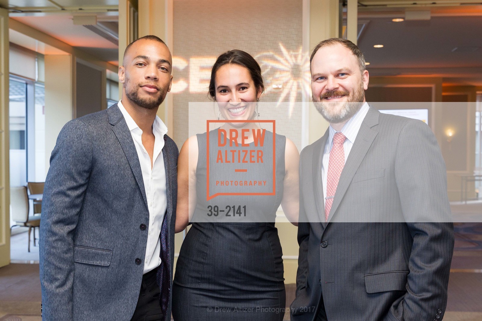 Kendrick Sampson, Kaya Allan Sugerman, Scott Badenoch, Center for Environmental Health 2017, Four Seasons Hotel 757 Market St San Francisco, California 94103. 757 Market St San Francisco, California 94103, May 4th, 2017, Photo #39-2141 Kendrick Sampson, Kaya Allan Sugerman, Scott Badenoch, Photo #39-2141