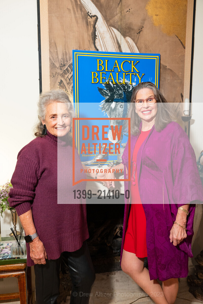 Diane Cirincione Jampolsky, Paige Peterson, Gretchen Kimball and Connie Wiley "Black Beauty" Book Party, Private Residence, October 10th, 2023, Photo #1399-21410-0 Diane Cirincione Jampolsky, Paige Peterson, Photo #1399-21410-0