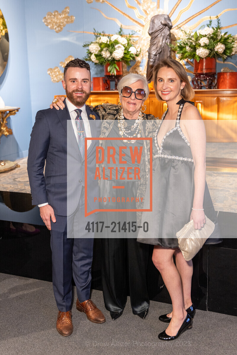 Patrick Merriman, Susanna Allen, Andrea Cunningham, The San Francisco Fall Show Opening Night Gala, Festival Pavilion. 38 Fort Mason, SF, CA 94123 US, October 11th, 2023, Photo #4117-21415-0 Patrick Merriman, Susanna Allen, Andrea Cunningham, Photo #4117-21415-0