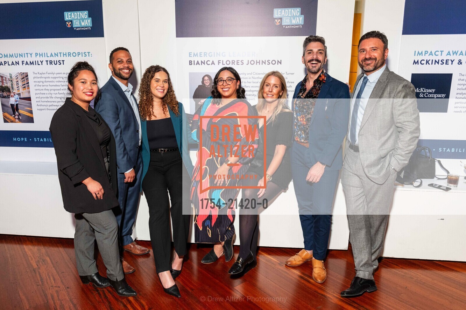 Holsey Johnson, Victor Nunez, Kelsey Lacour, Bianca Flores Johnson, Sara Berg, Laith Nuqul, Nino Adamo, St. Anthony's LEADING THE WAY, Terra Gallery & Event Venue. 511 Harrison St, SF, CA 94105 US, Photo #1754-21420-0 Holsey Johnson, Victor Nunez, Kelsey Lacour, Bianca Flores Johnson, Sara Berg, Laith Nuqul, Nino Adamo, Photo #1754-21420-0